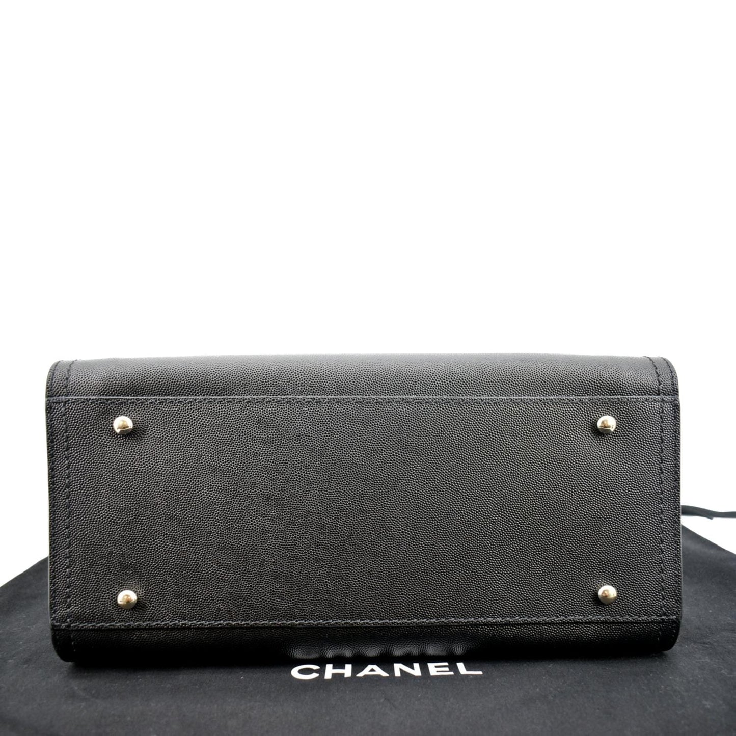 CHANEL Studded Deauville Caviar Leather Tote Bag Black - Hot Deals