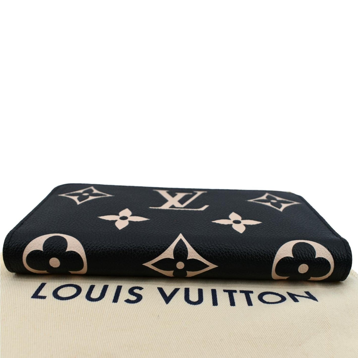 LOUIS VUITTON Bicolor Monogram Empreinte Leather Zippy Wallet Black
