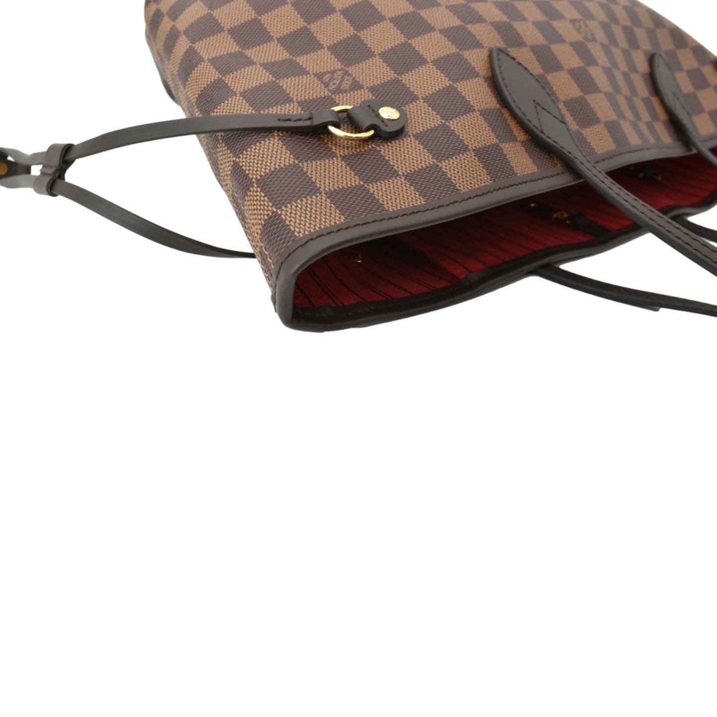 LOUIS VUITTON Neverfull MM Damier Ebene Tote Bag Brown