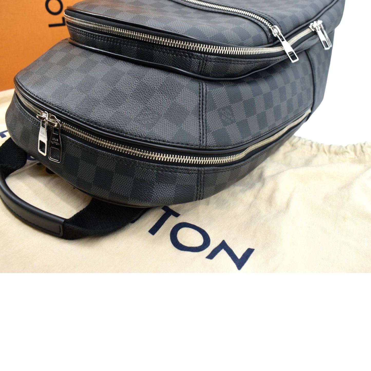 LOUIS VUITTON Michael Damier Graphite Canvas Backpack Bag Black
