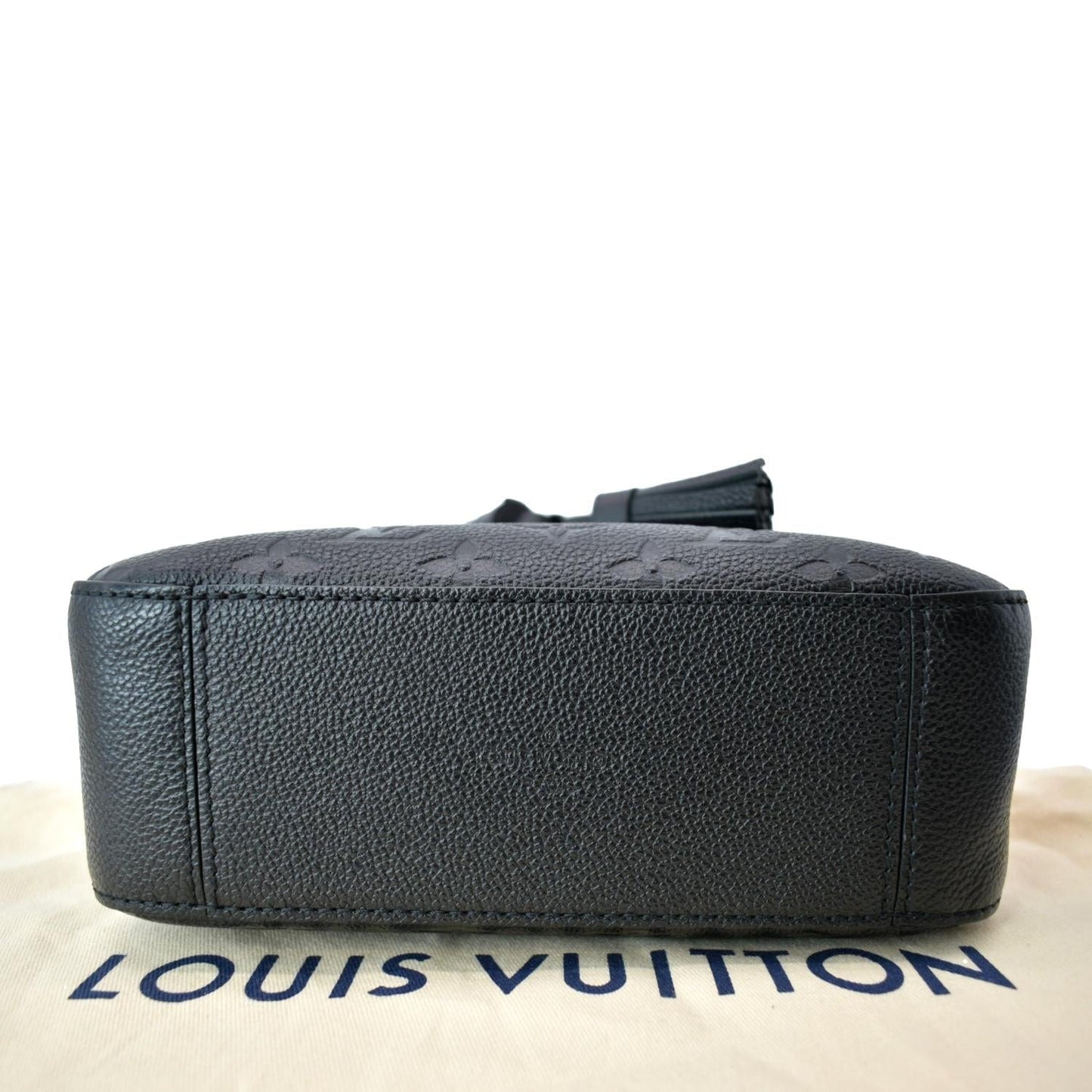 LOUIS VUITTON Saintonge Monogram Empreinte Leather Crossbody Bag Black