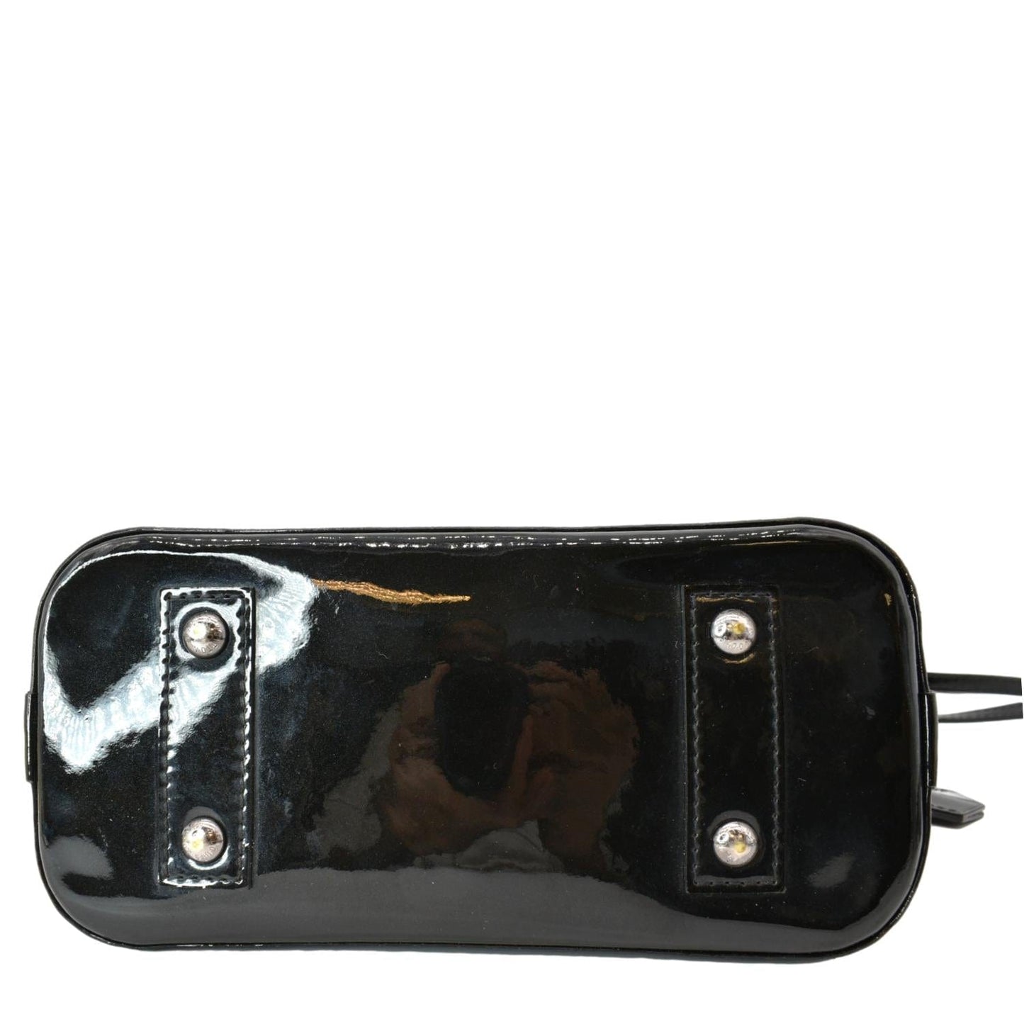 LOUIS VUITTON Alma BB Vernis Leather Satchel Crossbody Bag Black