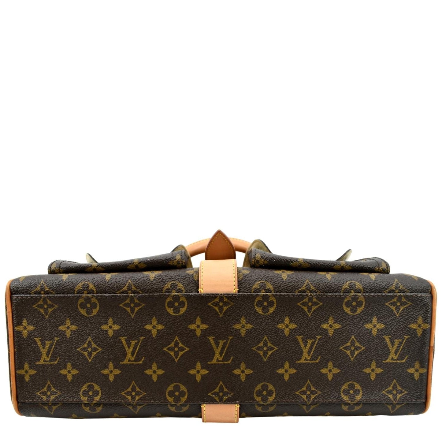 LOUIS VUITTON Manhattan GM Monogram Canvas Satchel Bag Brown