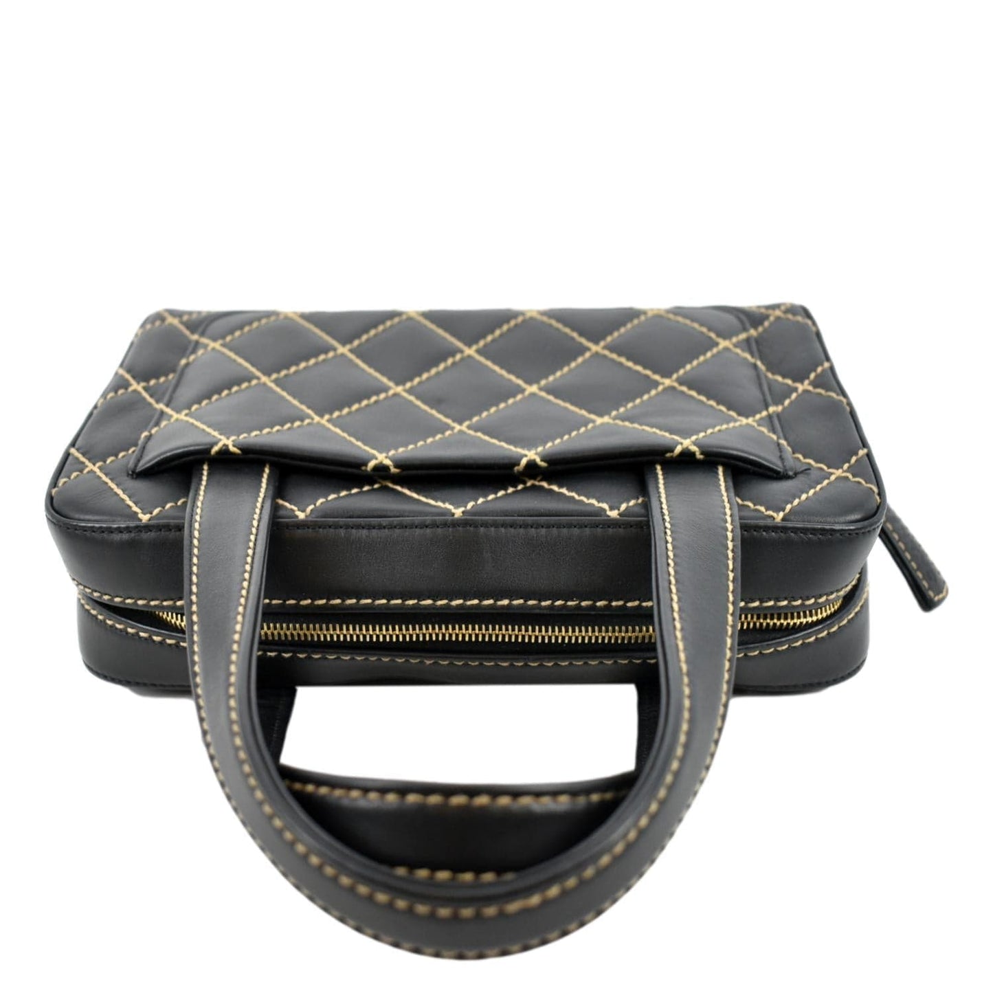 CHANEL CC Wild Stitch Vintage Calfskin Leather Tote Bag Black