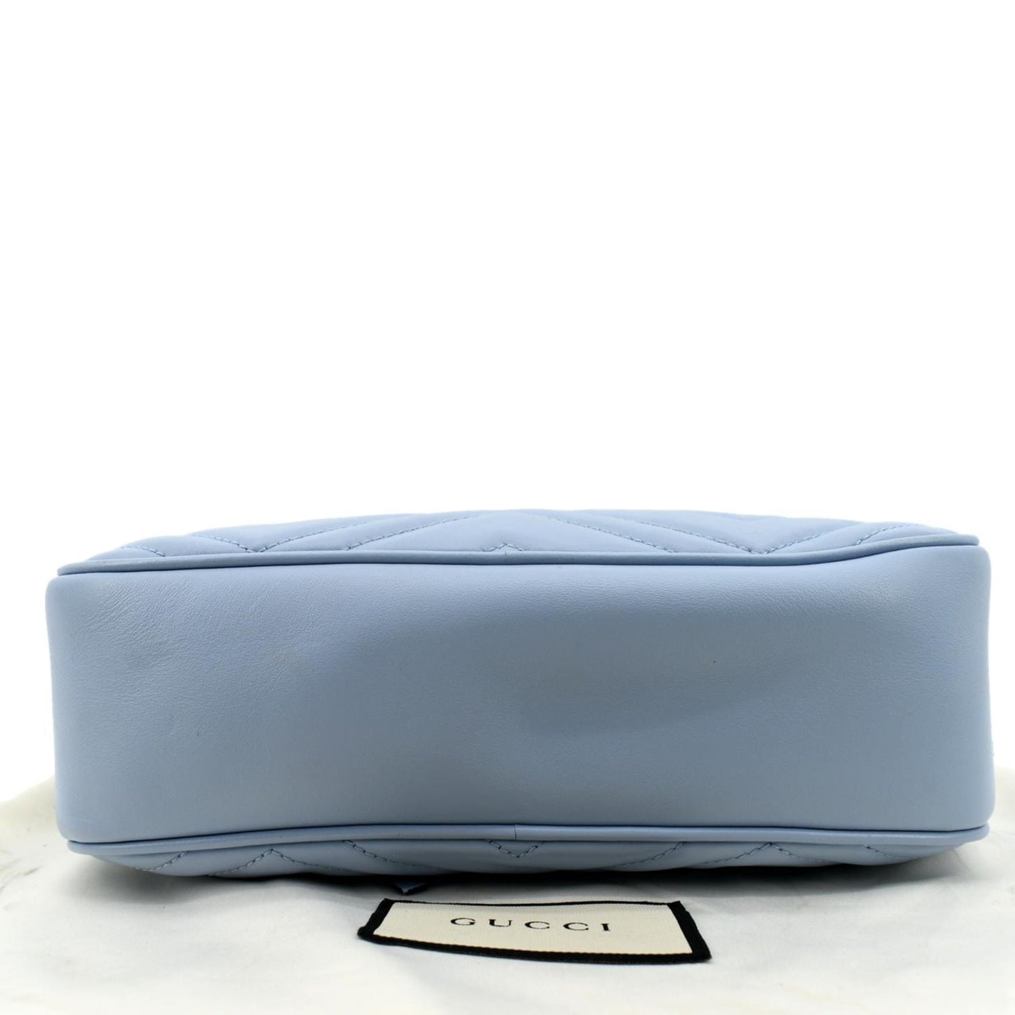 GUCCI GG Marmont Matelasse Leather Crossbody Bag Blue 447632
