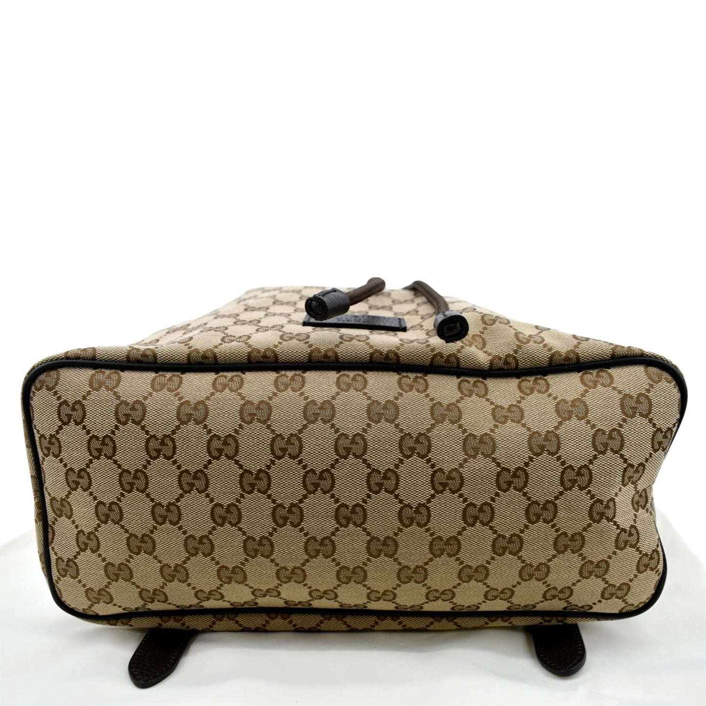GUCCI Drawstring GG Monogram Canvas Backpack Bag Beige 449175