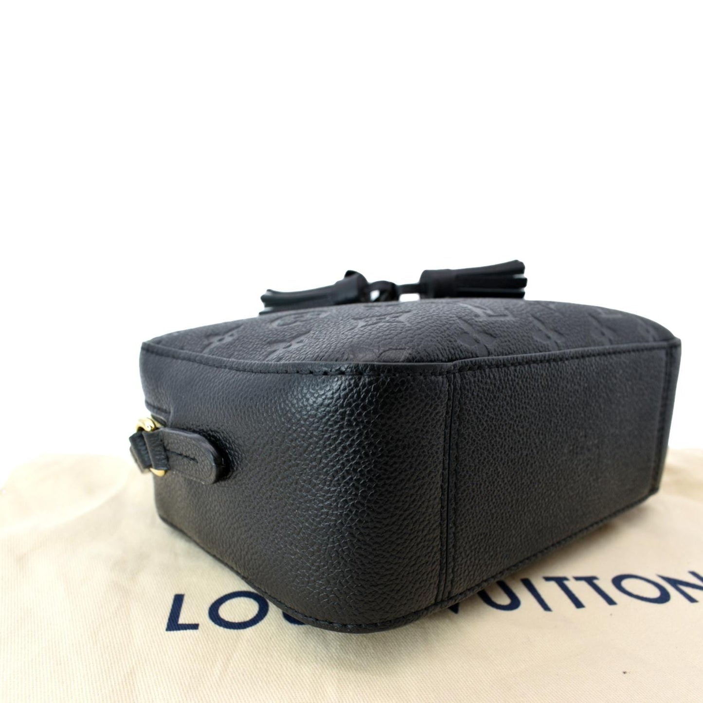 LOUIS VUITTON Saintonge Monogram Empreinte Leather Crossbody Bag Black