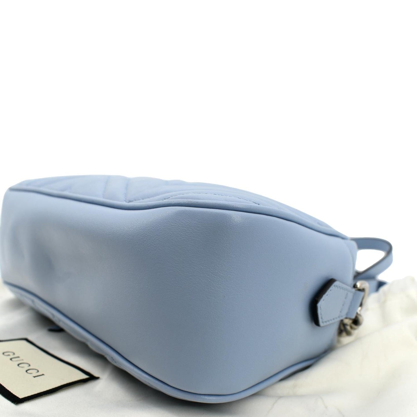 GUCCI GG Marmont Matelasse Leather Crossbody Bag Blue 447632