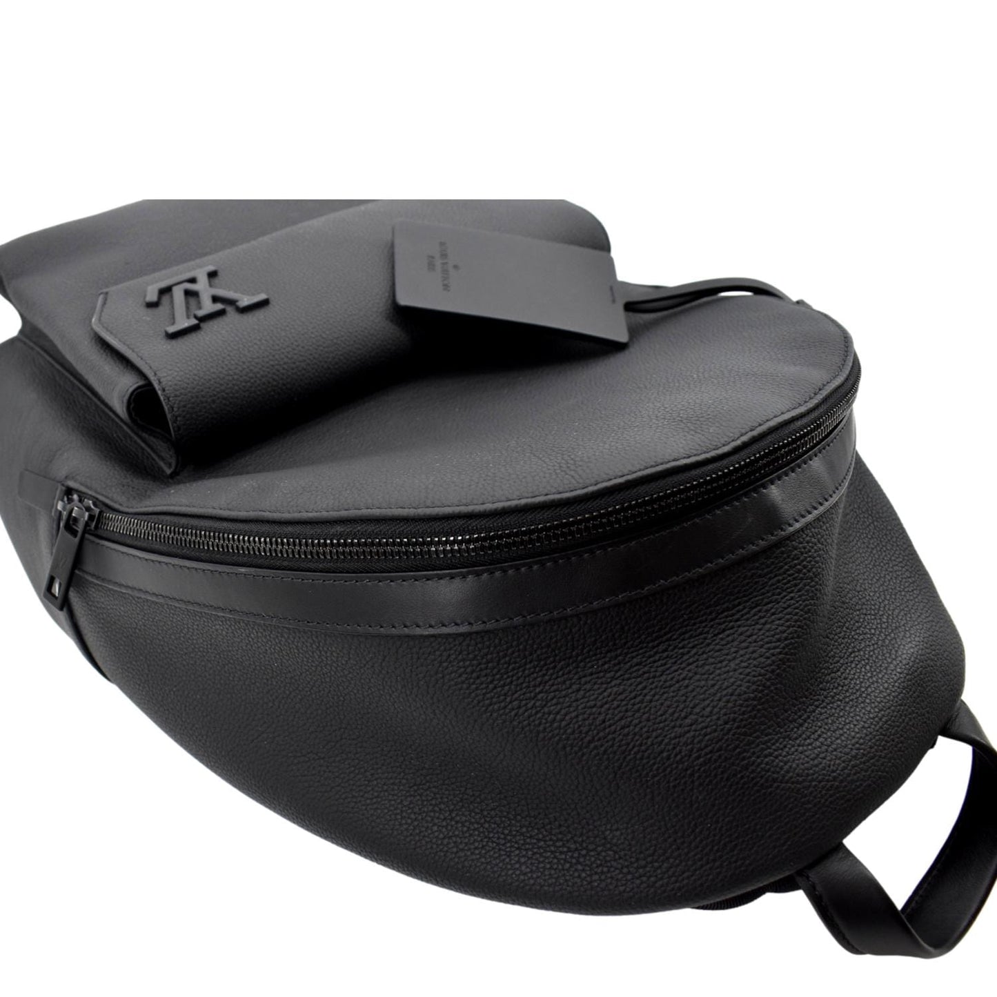 LOUIS VUITTON Takeoff Aerogram Grained Calf Leather Backpack Black