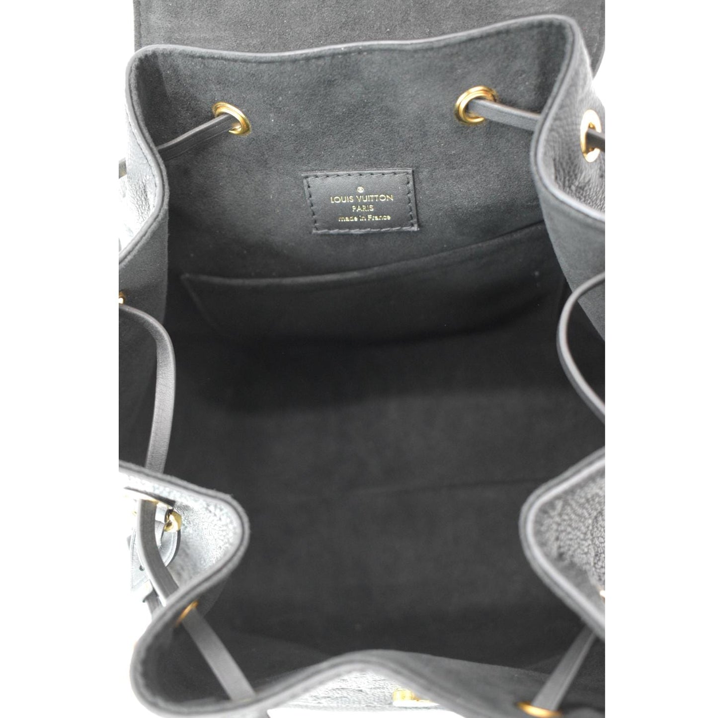 LOUIS VUITTON Montsouris Monogram Empreinte Leather Backpack Bag Black