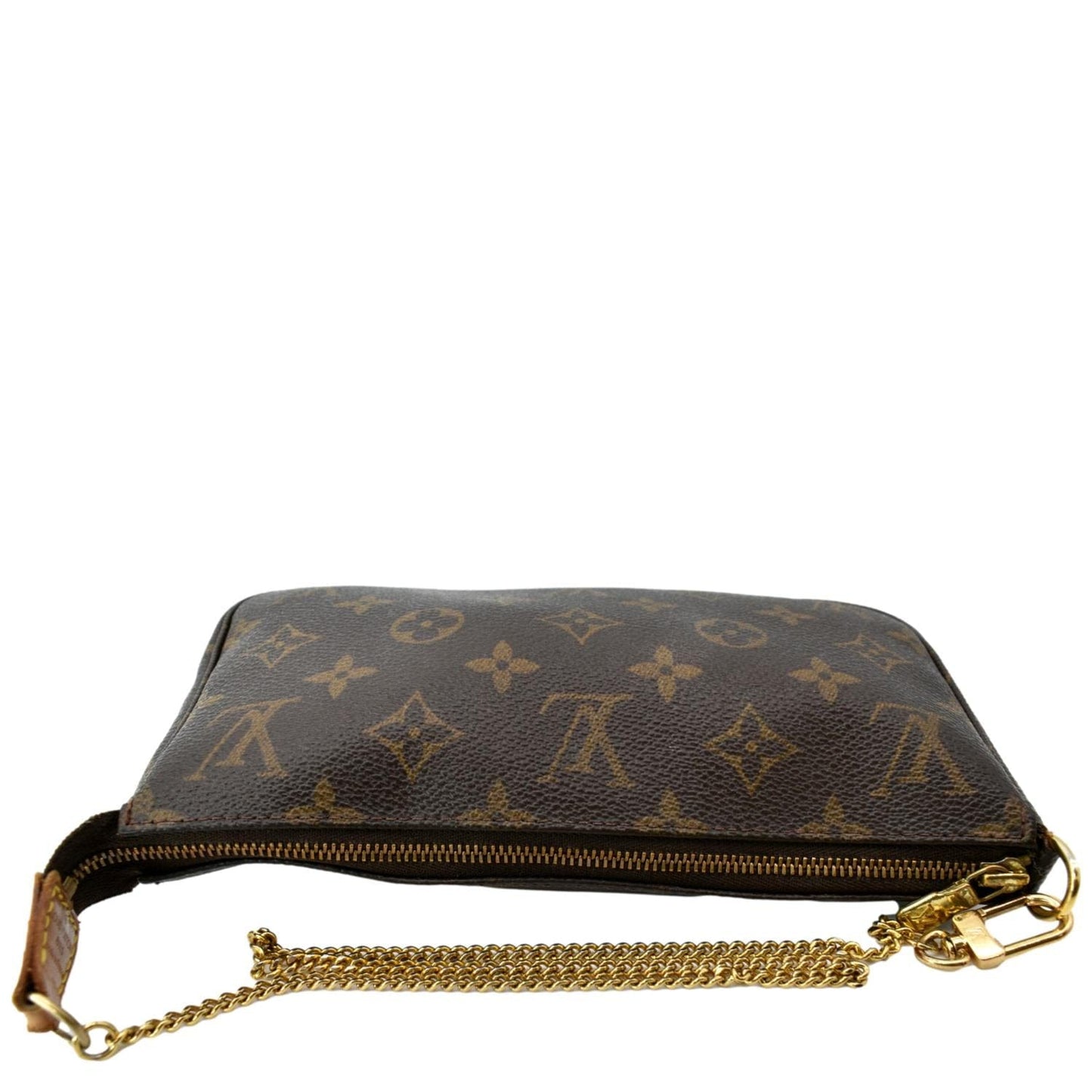 LOUIS VUITTON Monogram Canvas Chain Pochette Brown