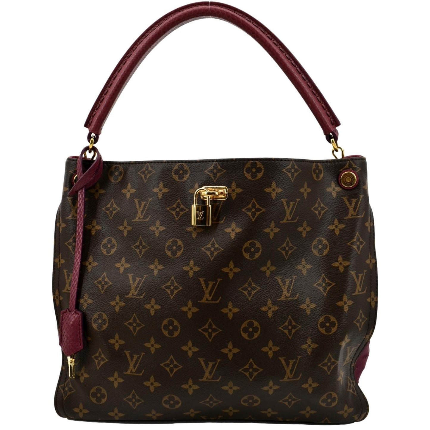 LOUIS VUITTON Gaia Ostrich Monogram Canvas Shoulder Bag Brown