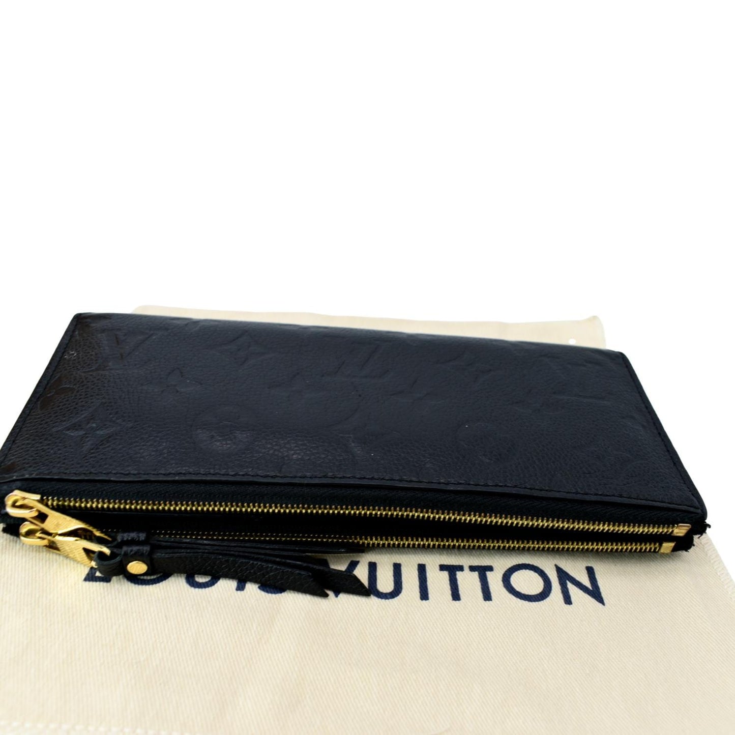 LOUIS VUITTON Adele Monogram Empreinte Leather Wallet Black