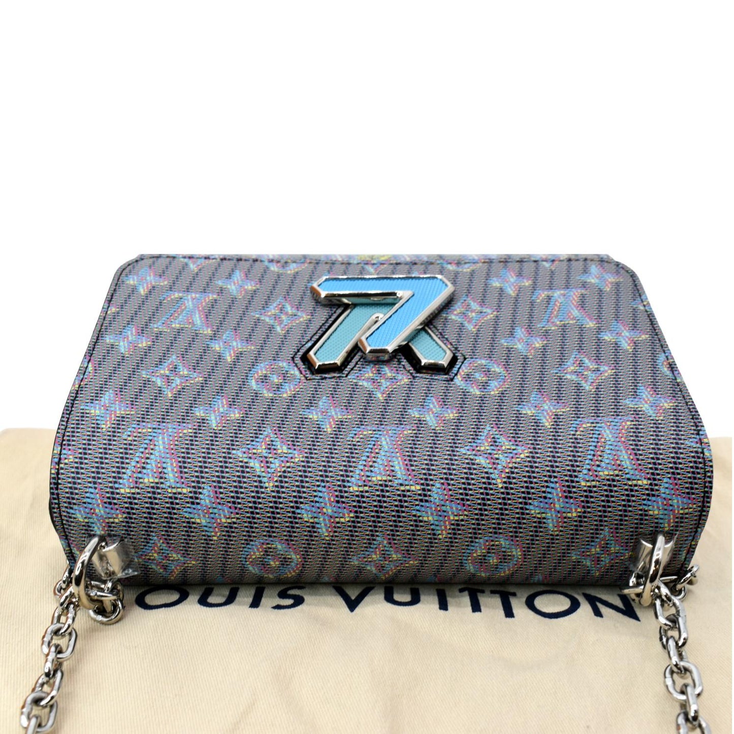 LOUIS VUITTON LV Twist Pop MM Calfskin Monogram Shoulder Bag Blue