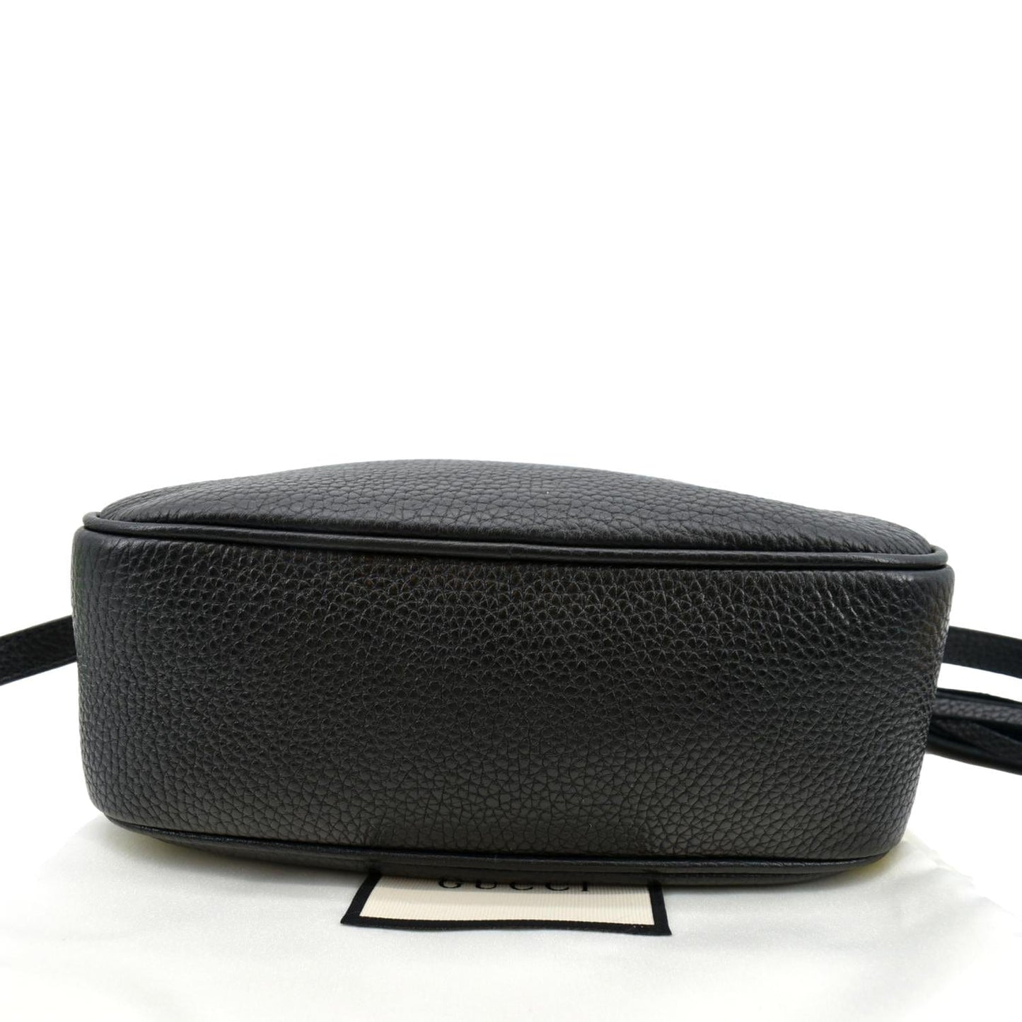 GUCCI Soho Disco Pebbled Leather Crossbody Bag Black 308364