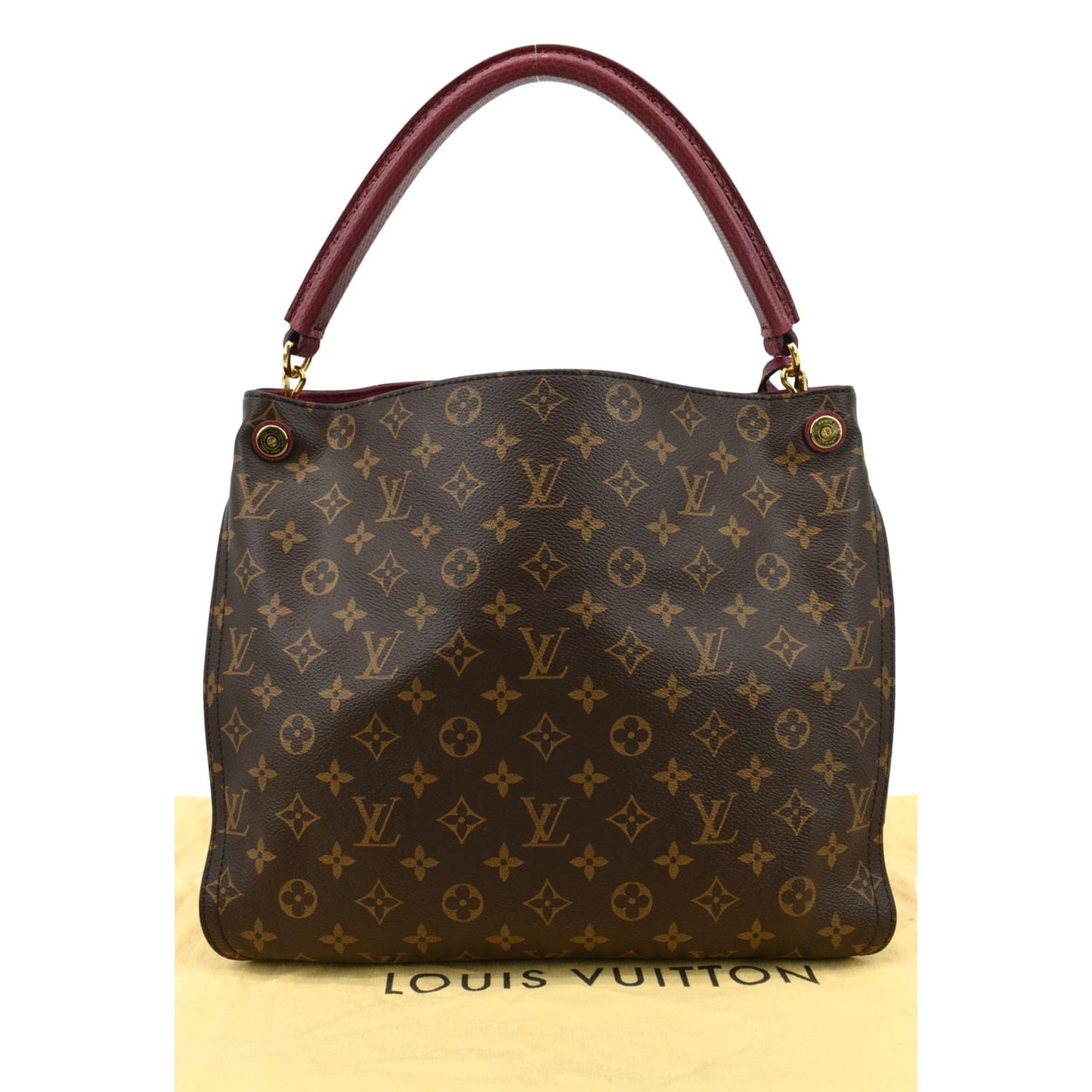 LOUIS VUITTON Gaia Ostrich Monogram Canvas Shoulder Bag Brown
