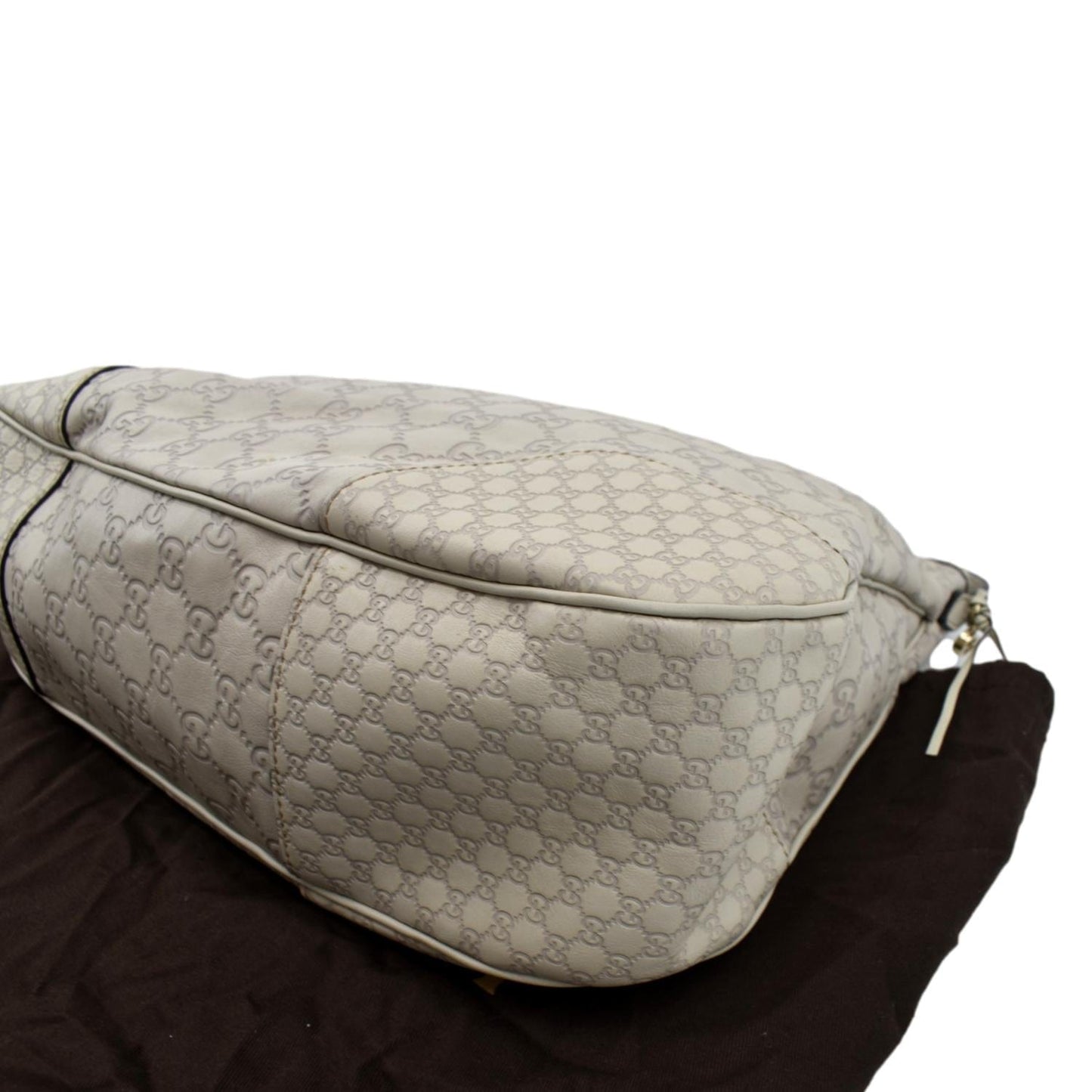 GUCCI GG Guccissima Leather Hobo Bag Ivory 336754