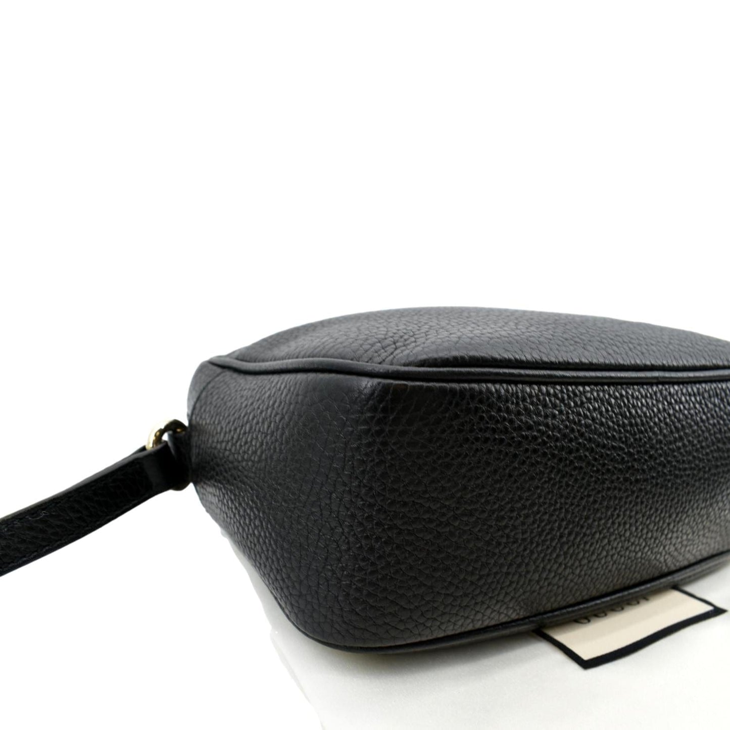 GUCCI Soho Disco Pebbled Leather Crossbody Bag Black 308364