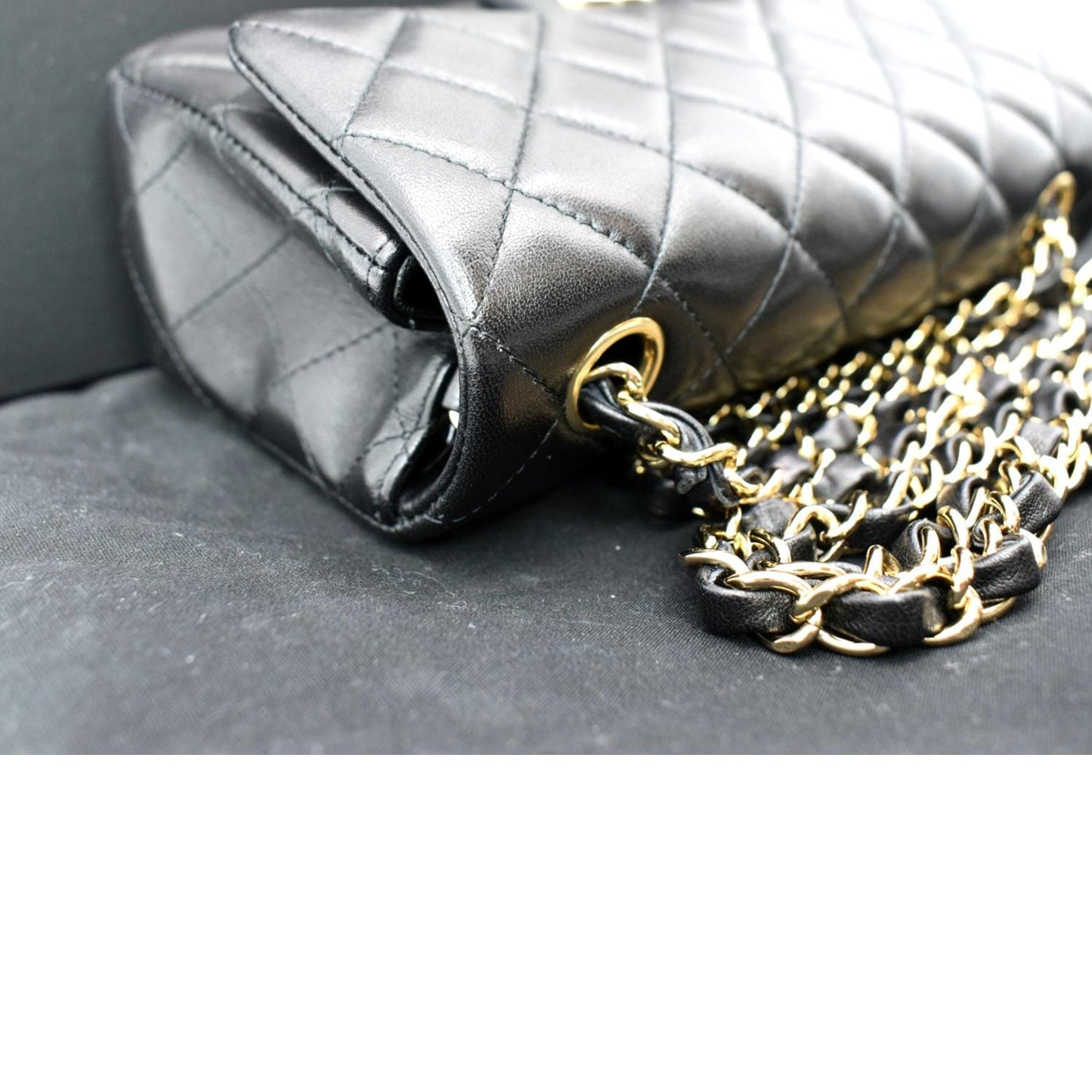 CHANEL Mini Rectangular Flap Quilted Leather Shoulder Bag Black