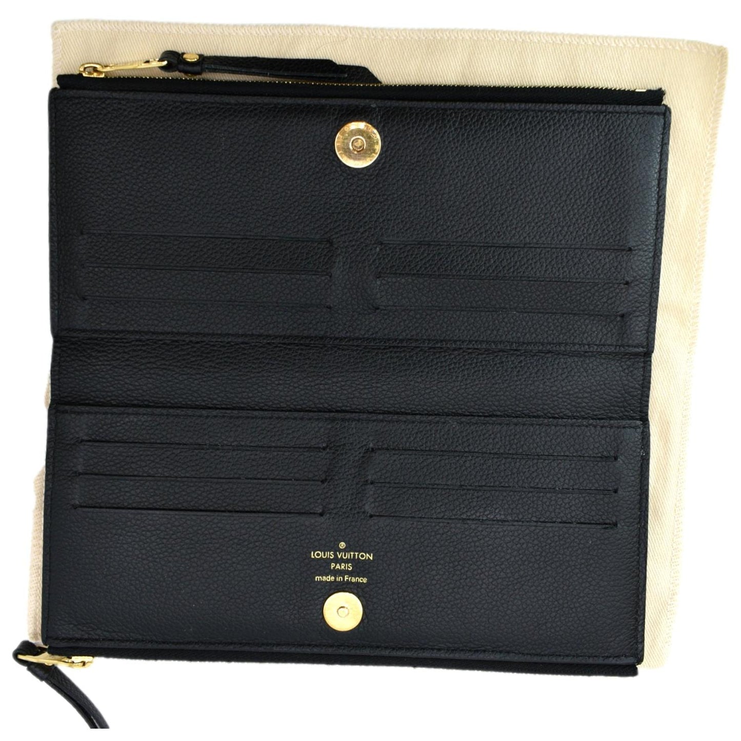 LOUIS VUITTON Adele Monogram Empreinte Leather Wallet Black