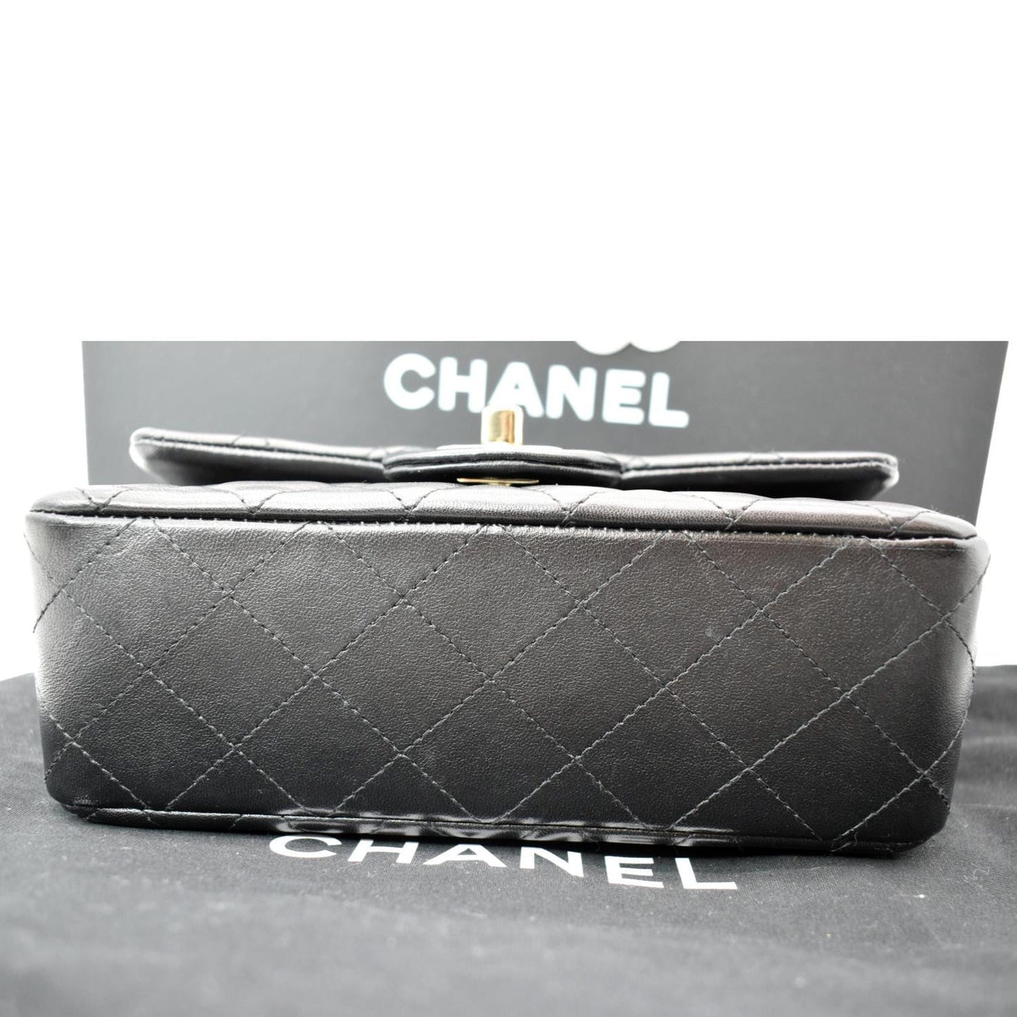 CHANEL Mini Rectangular Flap Quilted Leather Shoulder Bag Black