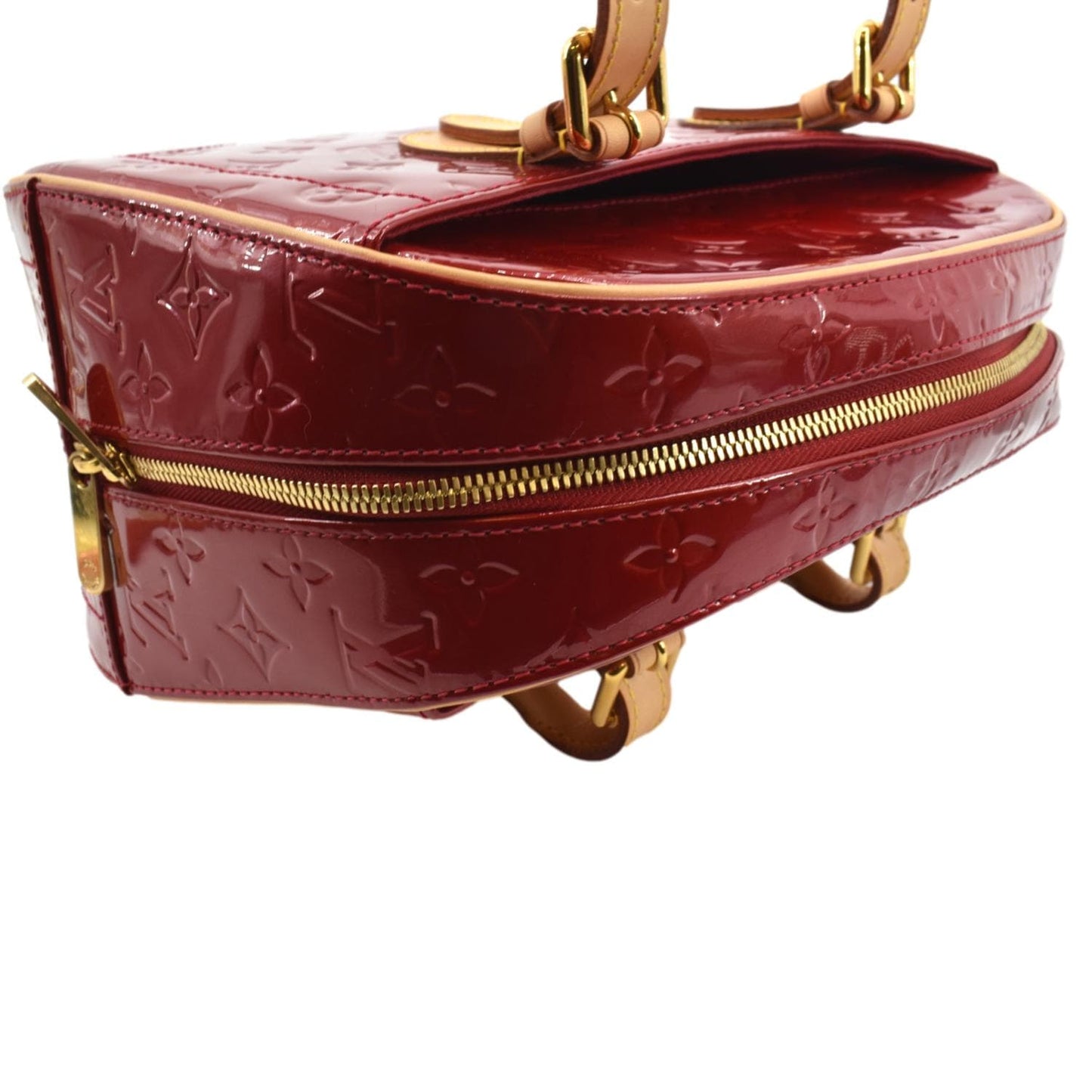 LOUIS VUITTON Summit Drive Monogram Vernis Satchel Bag Red