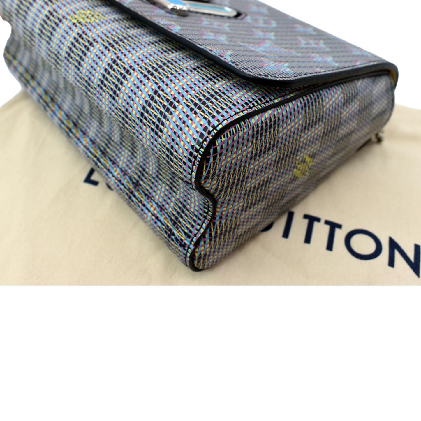 LOUIS VUITTON LV Twist Pop MM Calfskin Monogram Shoulder Bag Blue