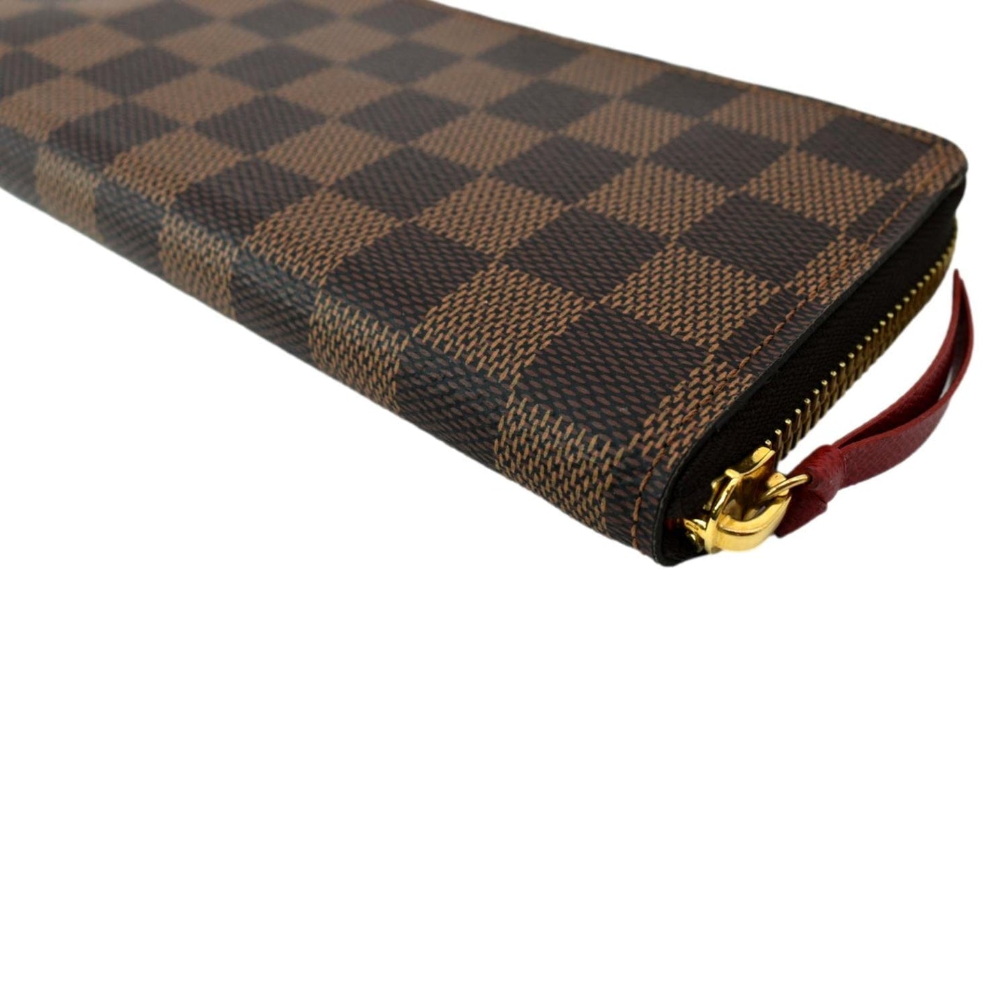 LOUIS VUITTON Clemence Damier Ebene  Zippy Wallet Brown