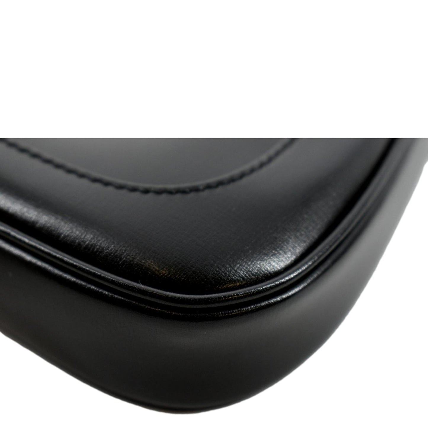 GUCCI Jackie 1961 Leather Shoulder Bag Black 637091