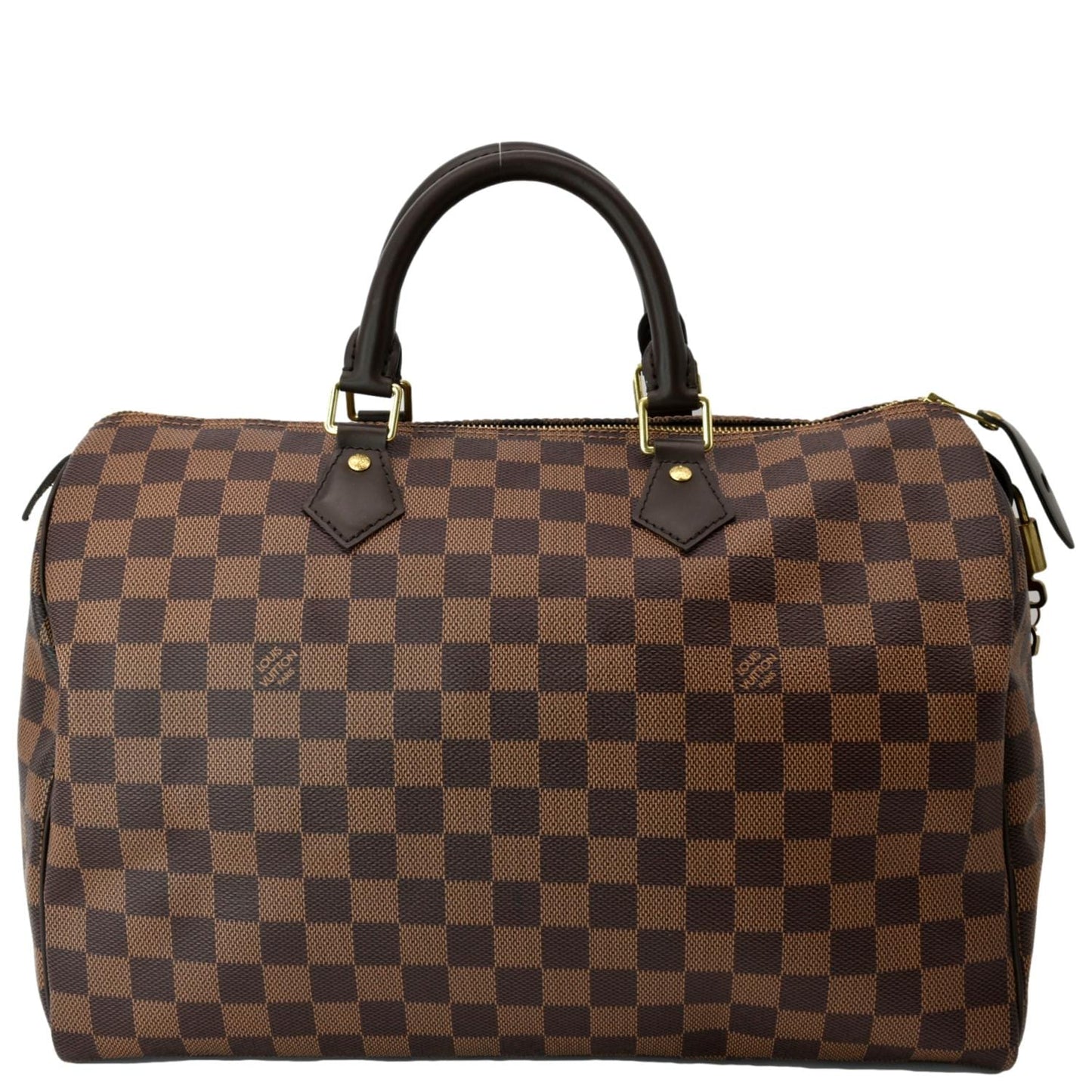 LOUIS VUITTON Speedy 35 Damier Ebene Satchel Bag Brown