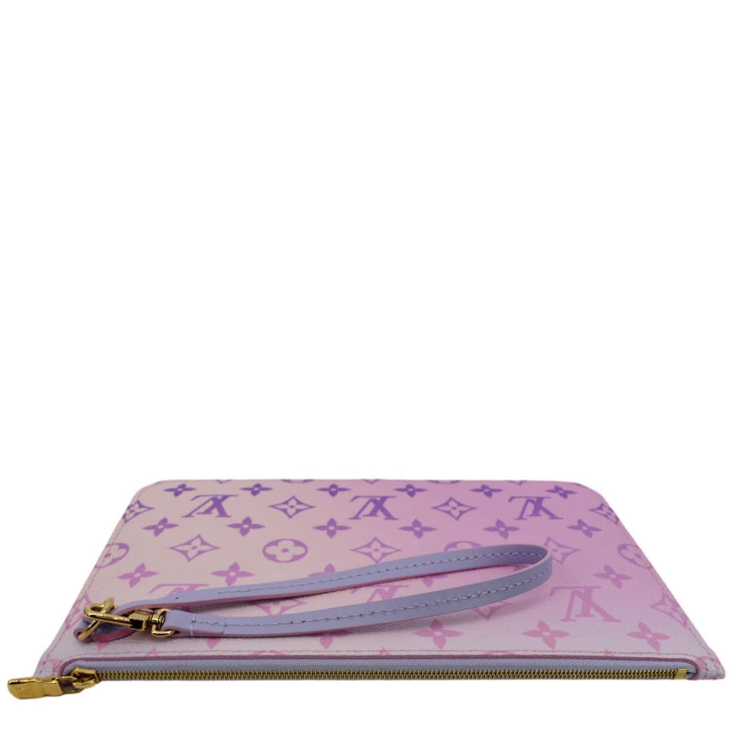 LOUIS VUITTON Neverfull Monogram Canvas Pochette Wristlet Pouch Sunrise Pastel