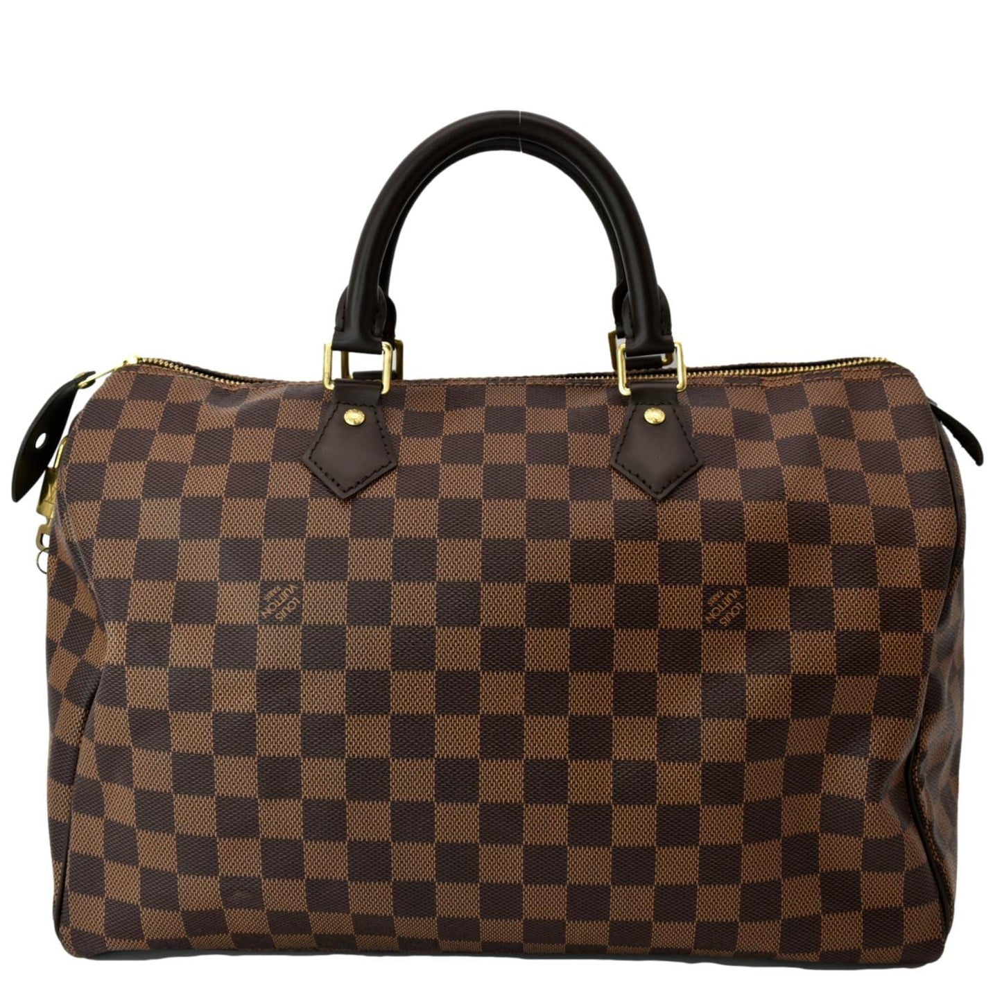 LOUIS VUITTON Speedy 35 Damier Ebene Satchel Bag Brown