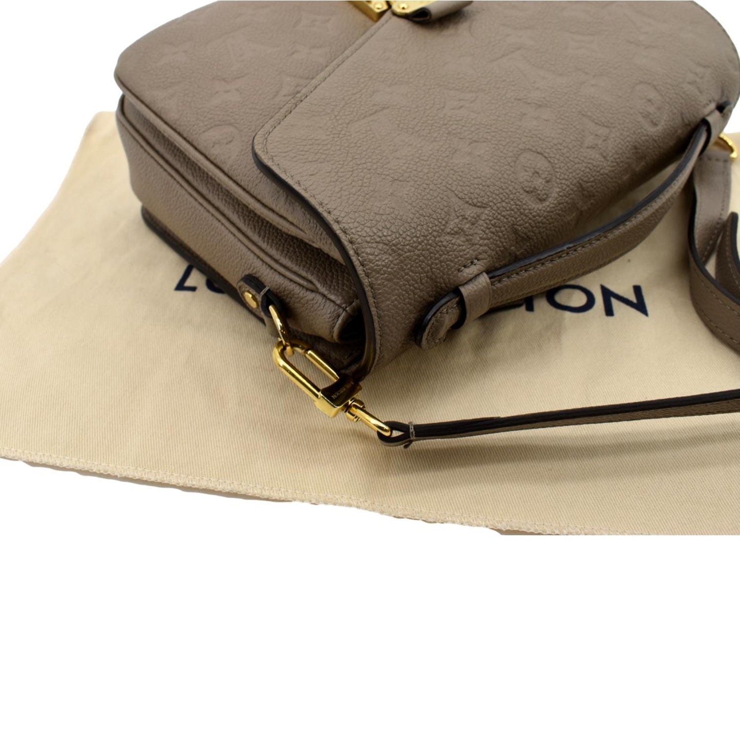 LOUIS VUITTON Metis Pochette Empreinte Leather Crossbody Bag Turtledove