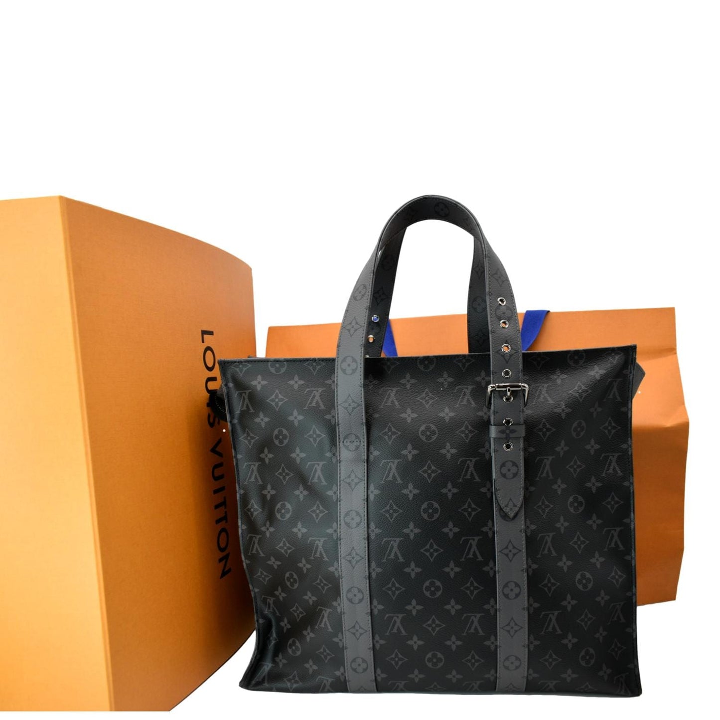 LOUIS VUITTON Cabas Zippe GM Monogram Eclipse Tote Bag Black