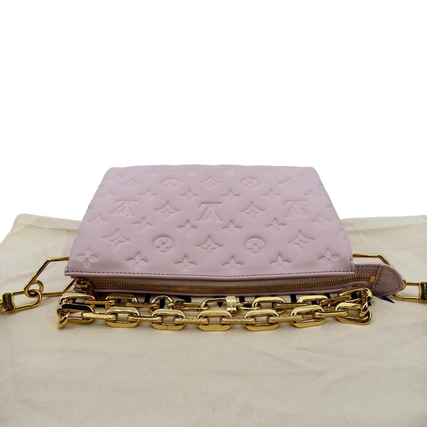 LOUIS VUITTON Coussin PM Monogram Embossed Shoulder Bag Pink