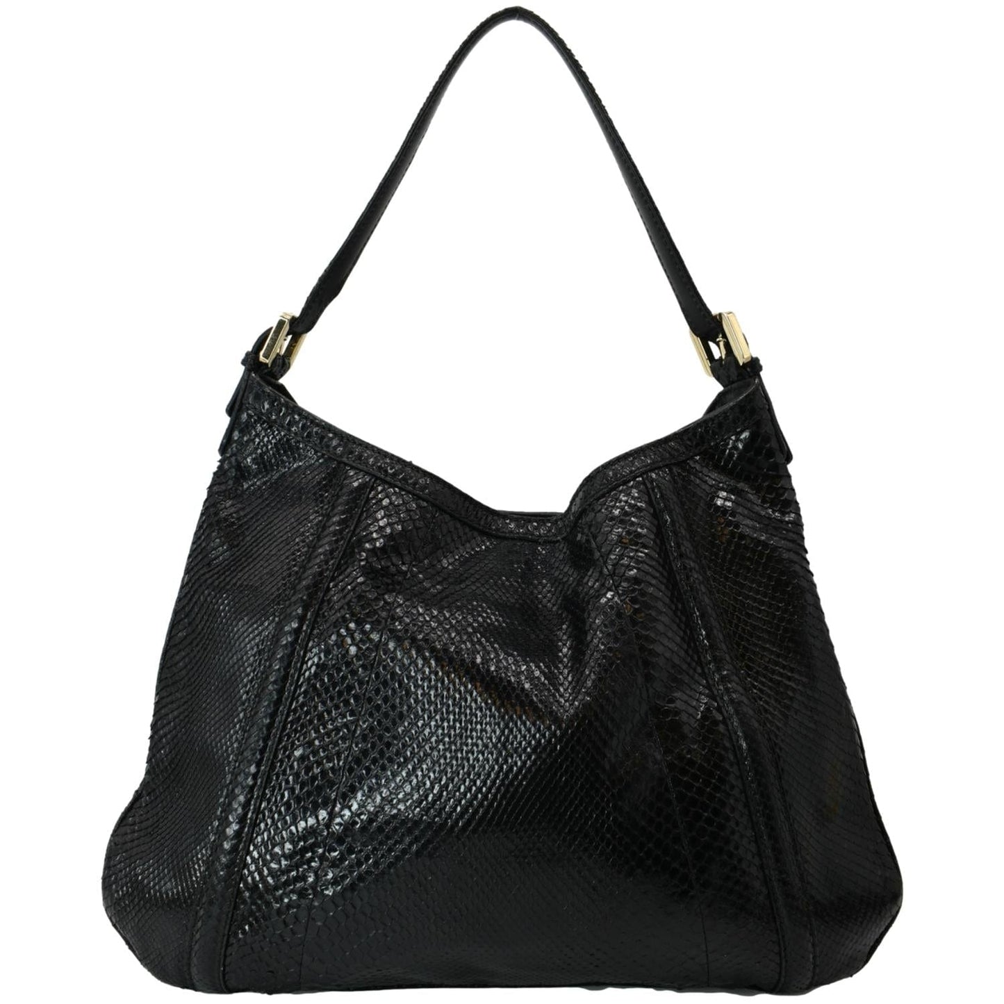 GUCCI Britt Medium Patent Leather Hobo Bag Black 162740