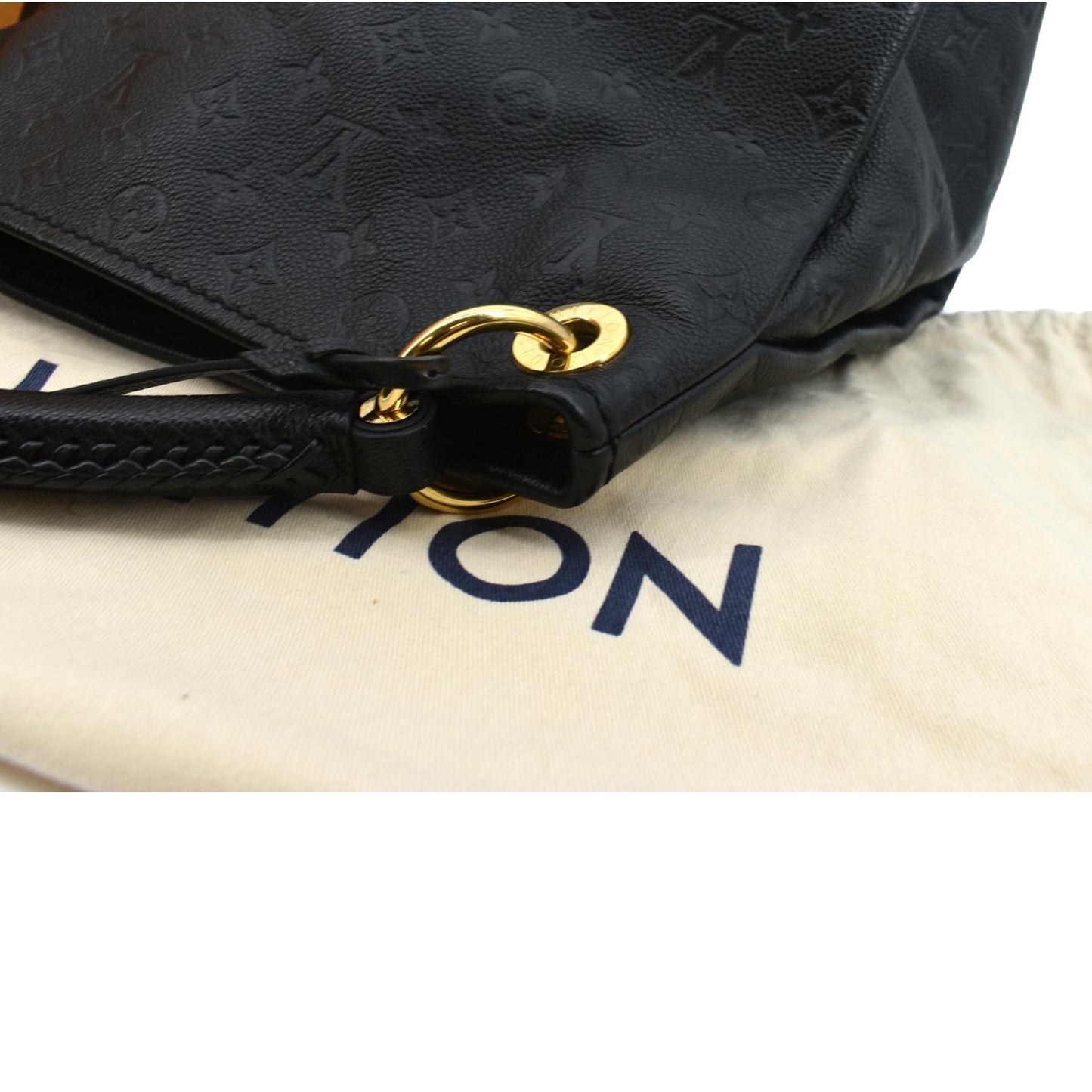 LOUIS VUITTON Artsy MM Empreinte Leather Hobo Bag Black
