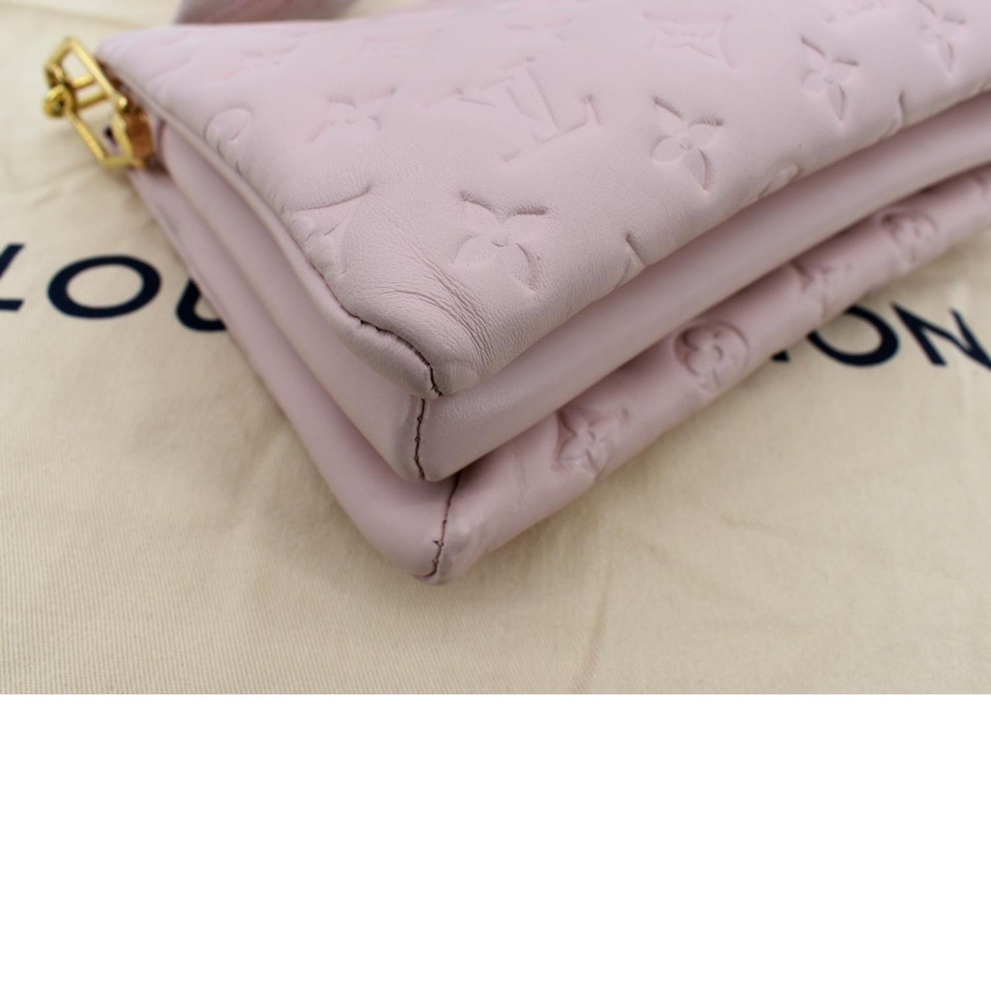 LOUIS VUITTON Coussin PM Monogram Embossed Shoulder Bag Pink