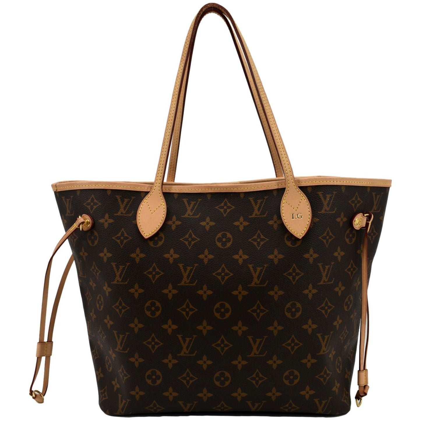 LOUIS VUITTON Neverfull MM Monogram Canvas Tote Bag Brown