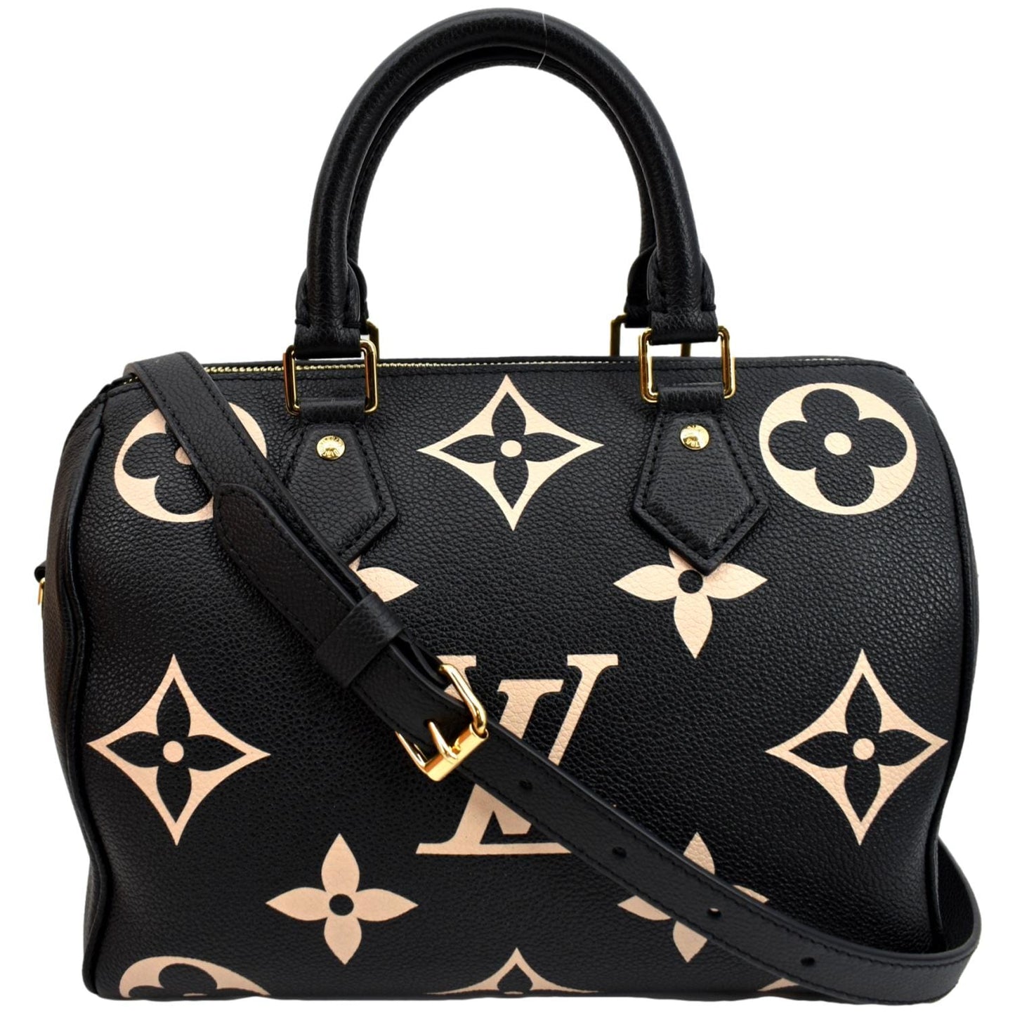 LOUIS VUITTON Speedy 25 Bandouliere Monogram Empreinte Crossbody Bag Bicolor