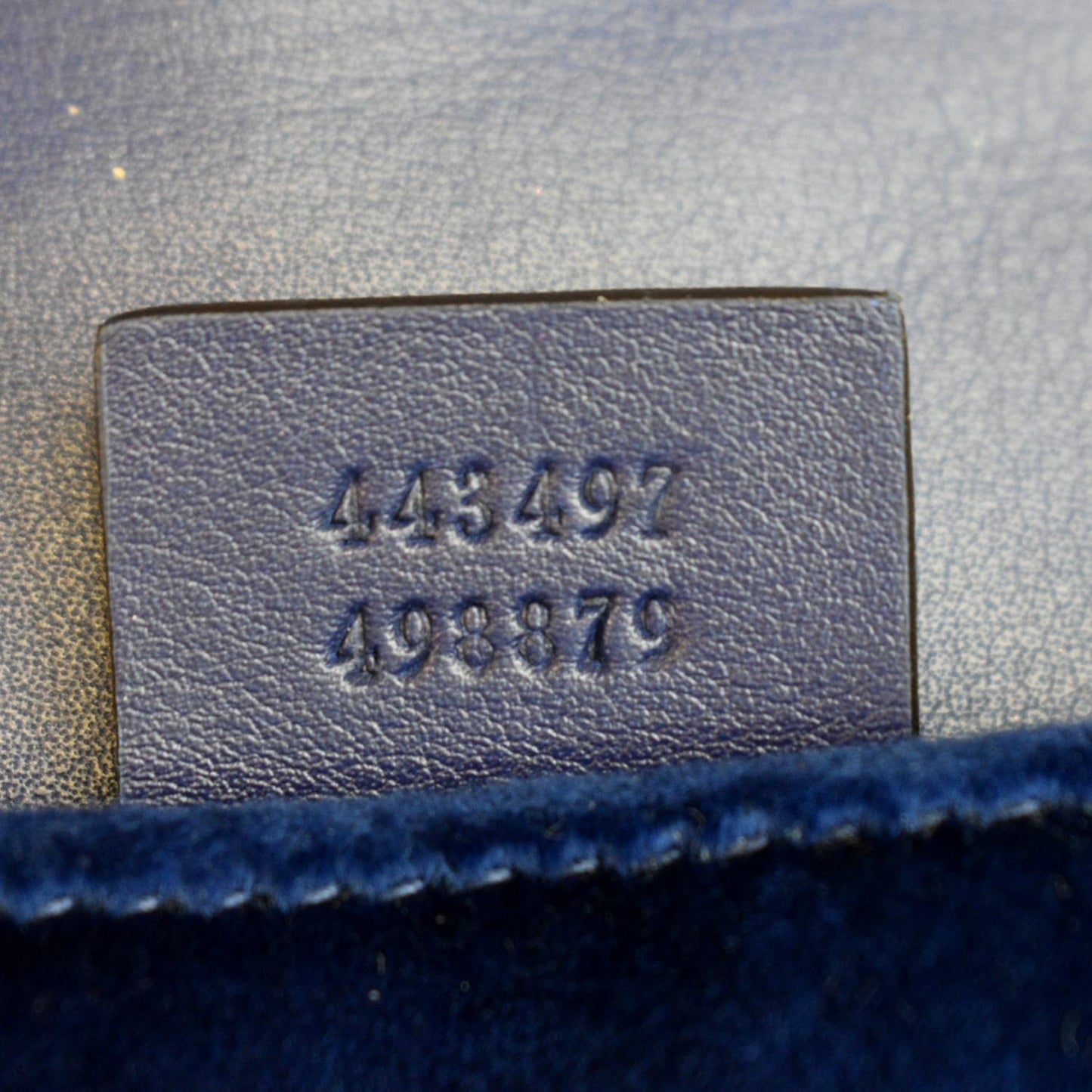 GUCCI Deer Embroidered Small GG Marmont Velvet Shoulder Bag Blue 443497