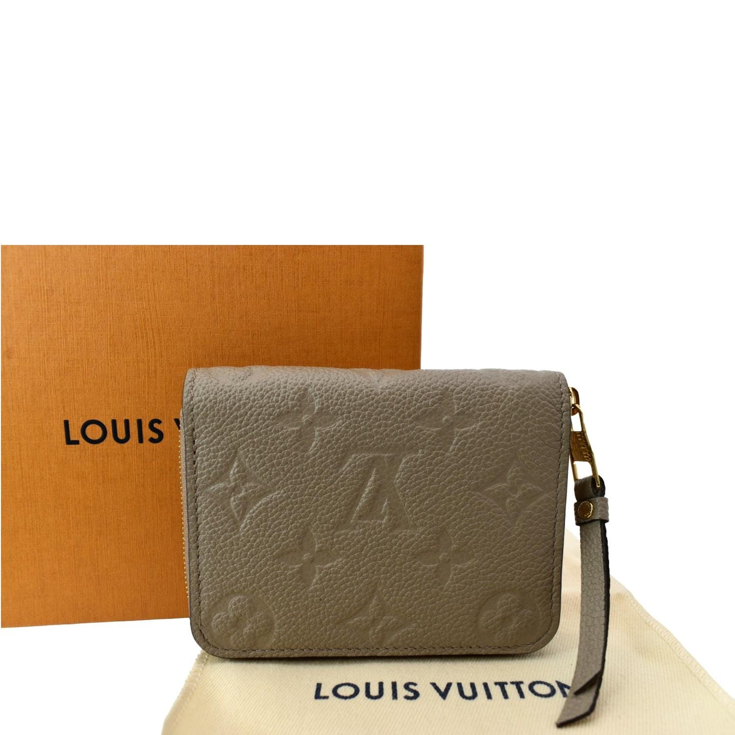 Louis Vuitton Zippy Coin Purse Monogram Empreinte Leather Tourterelle Beige