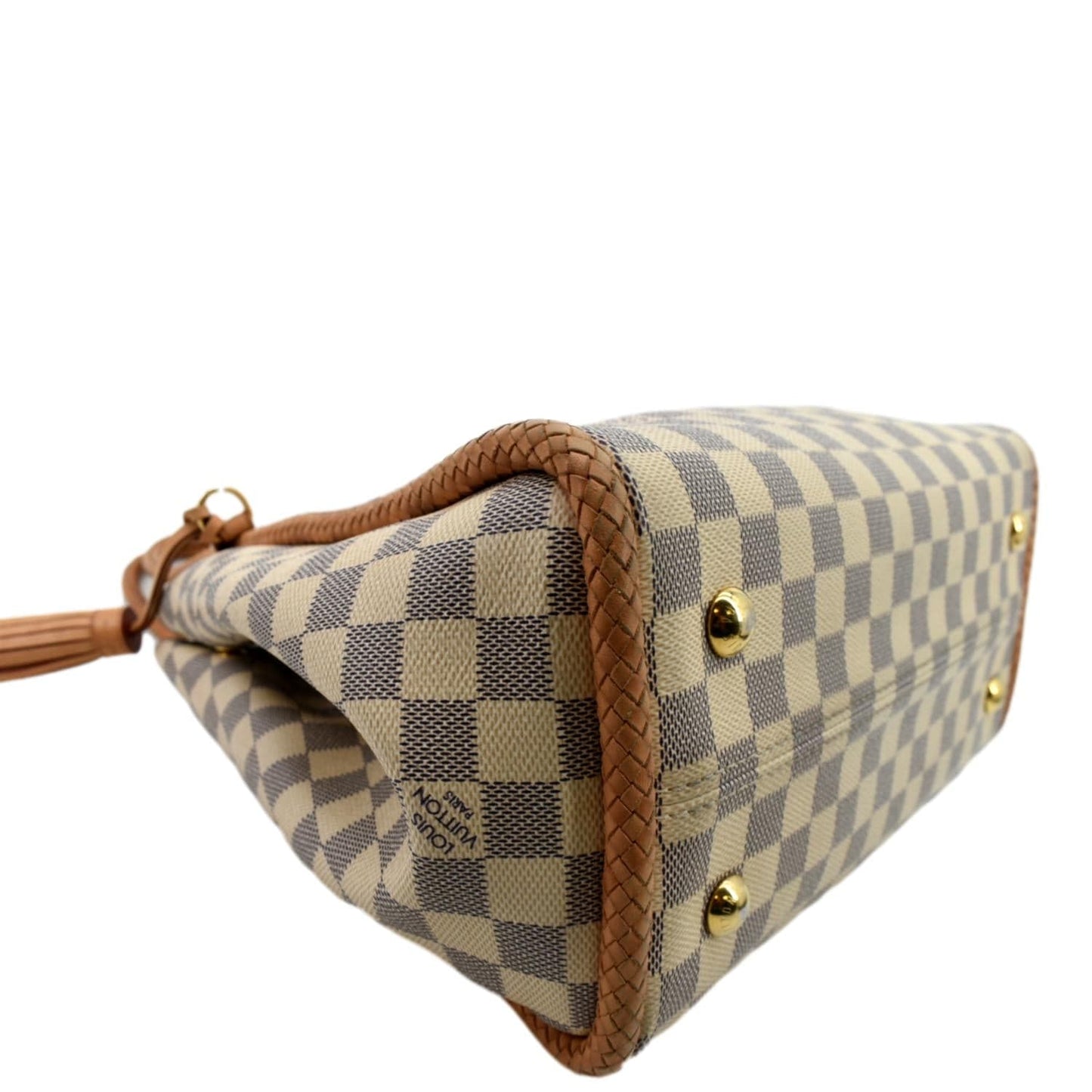 LOUIS VUITTON Propriano Damier Azur Tote Shoulder Bag White