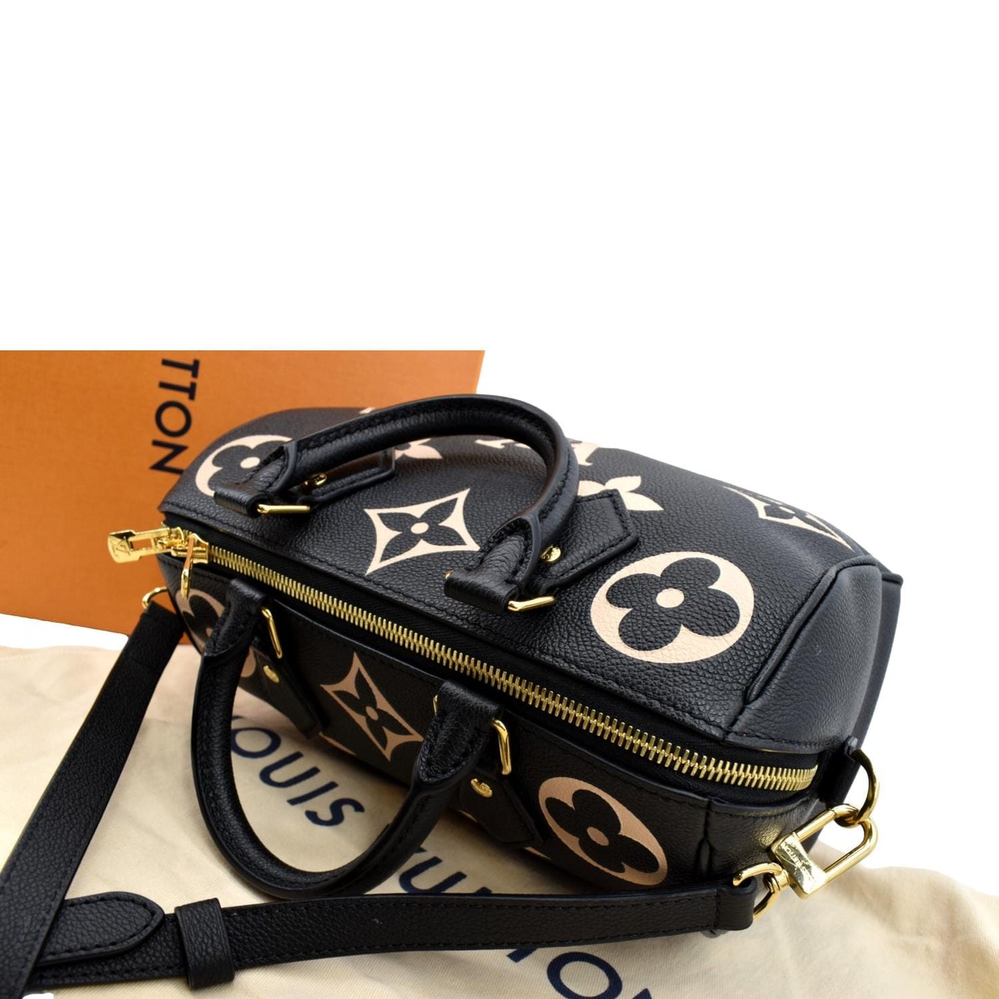 LOUIS VUITTON Speedy 25 Bandouliere Monogram Empreinte Crossbody Bag Bicolor