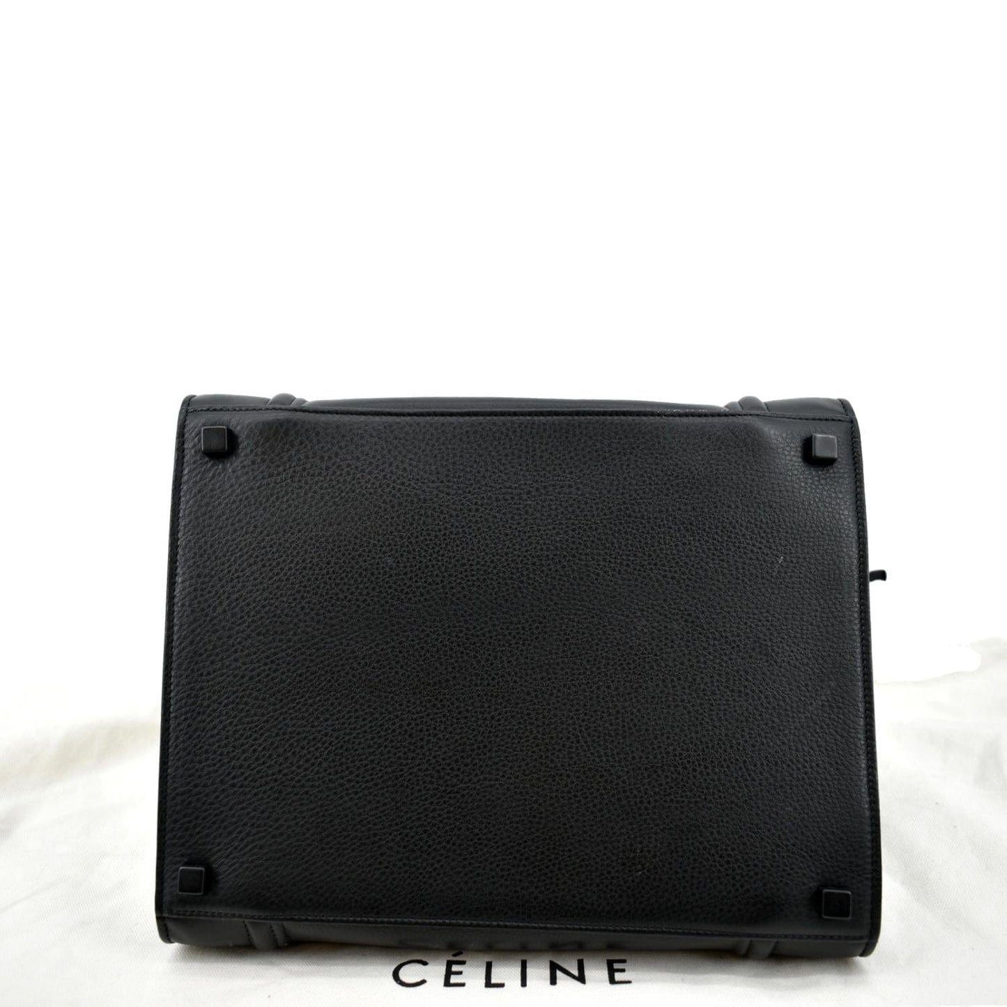 CELINE Luggage Phantom Medium Leather Tote Bag Black