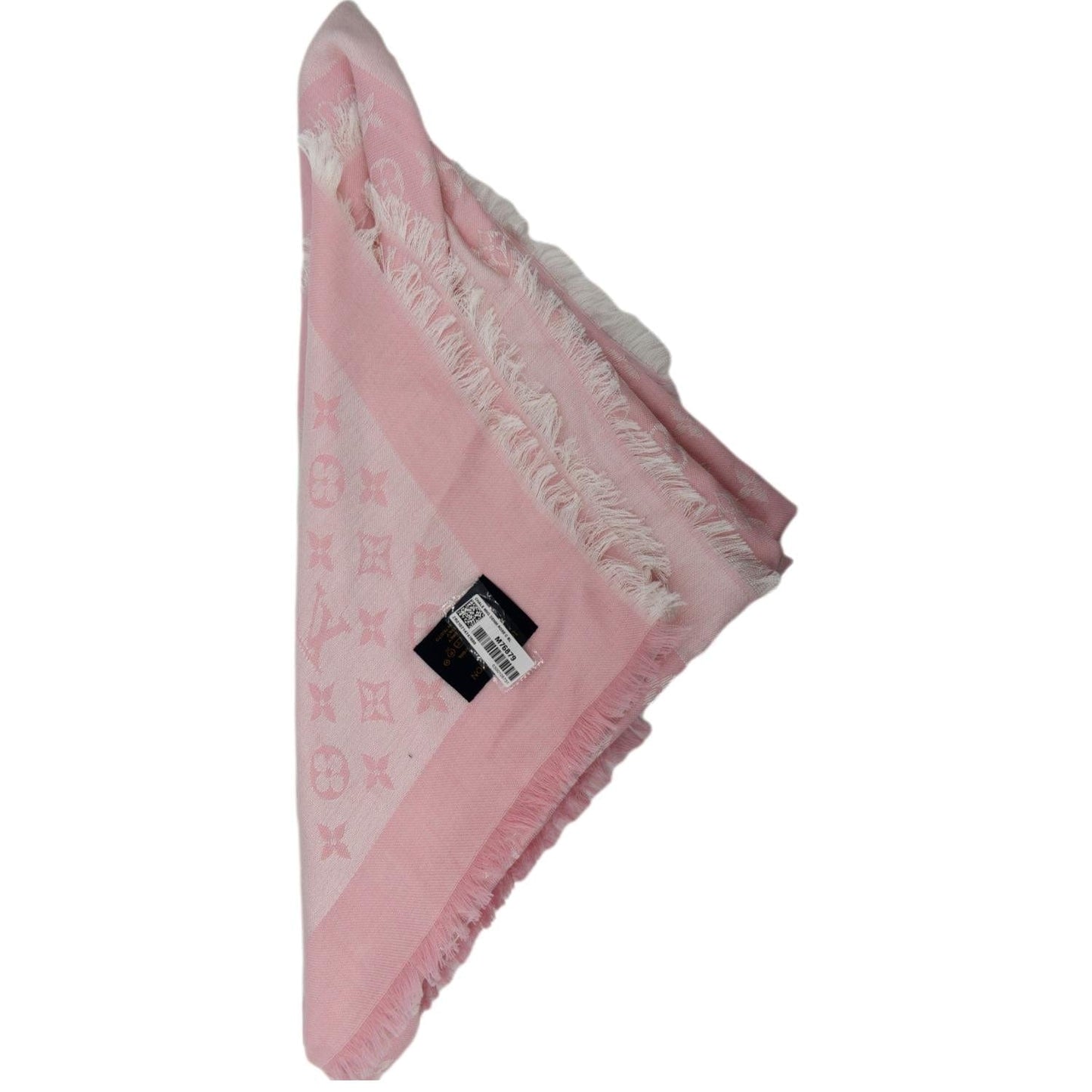 LOUIS VUITTON Jacquard Weave Monogram Denim Shawl Light Pink