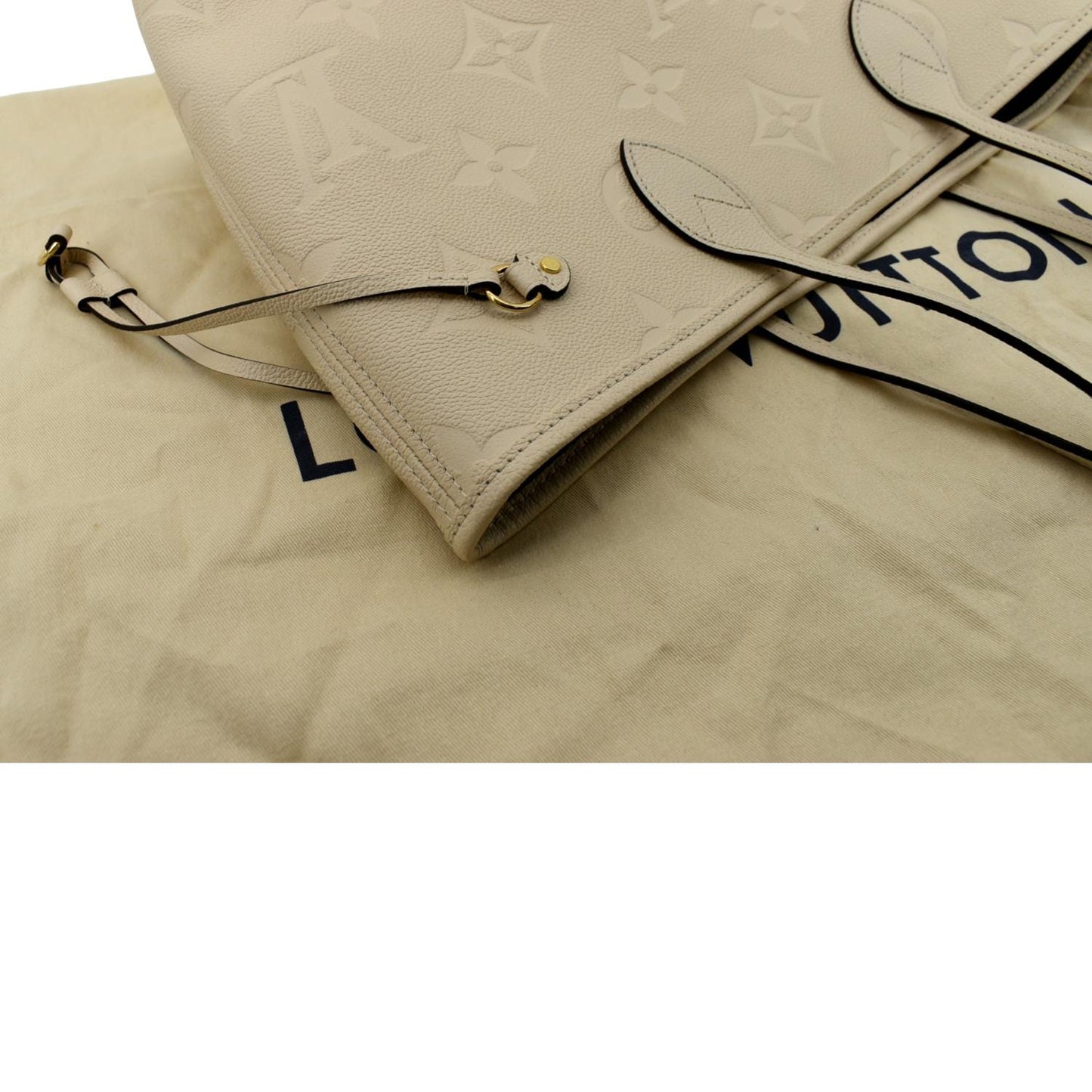 LOUIS VUITTON  Neverfull MM Monogram Empreinte Tote Bag Tourterelle  - Hot Deals