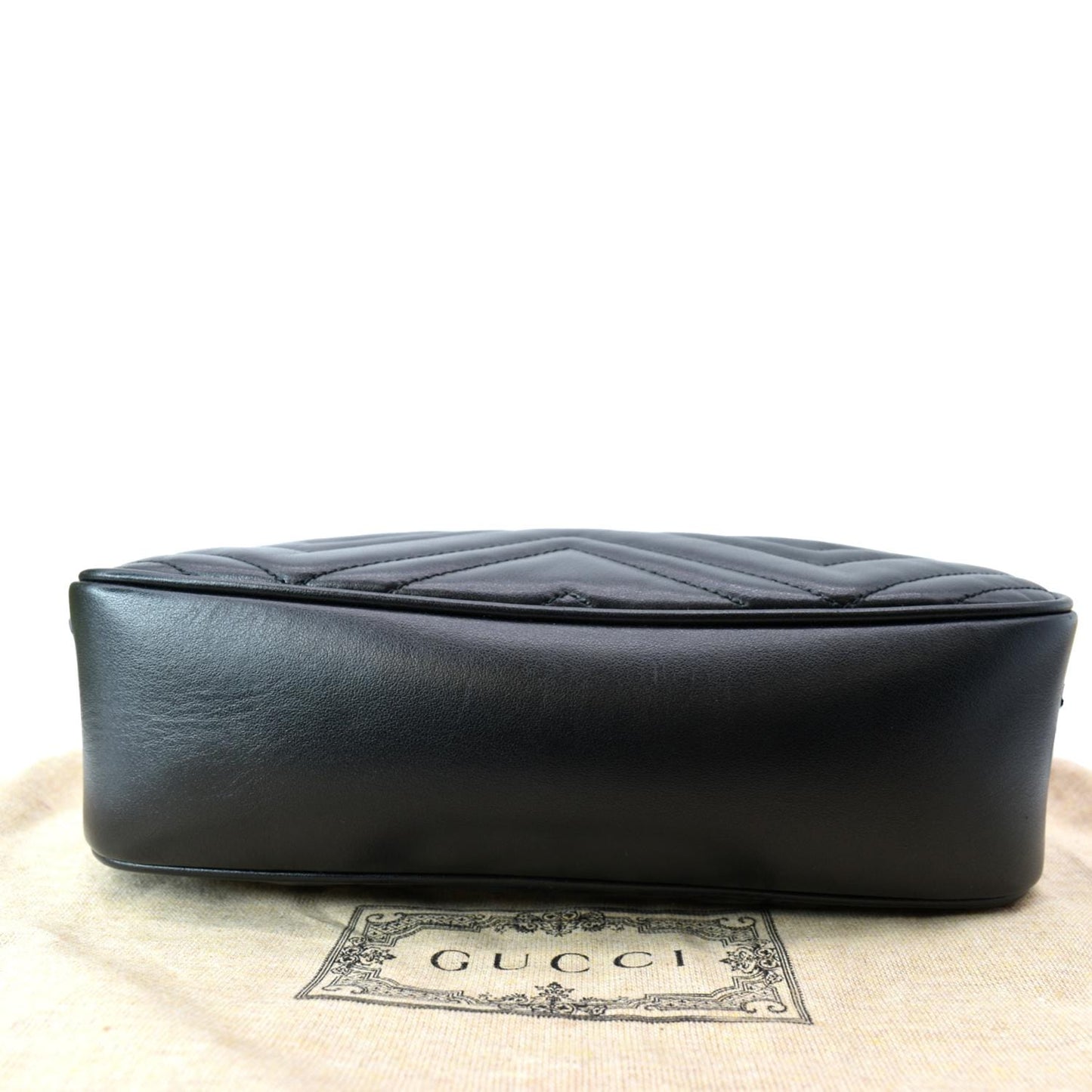 GUCCI GG Marmont Small Matelasse Leather Crossbody Bag Black 447632
