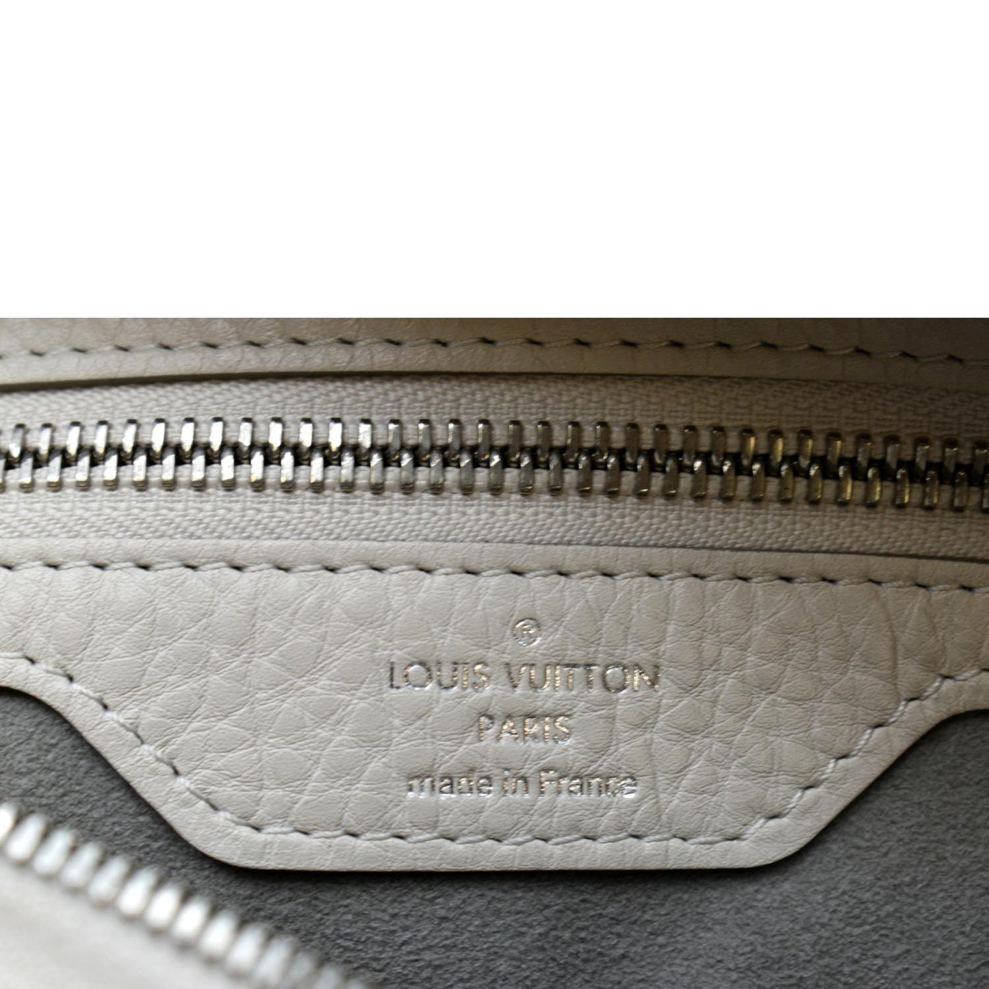 Louis Vuitton Selene PM Mahina Leather Tote Shoulder Bag Cream