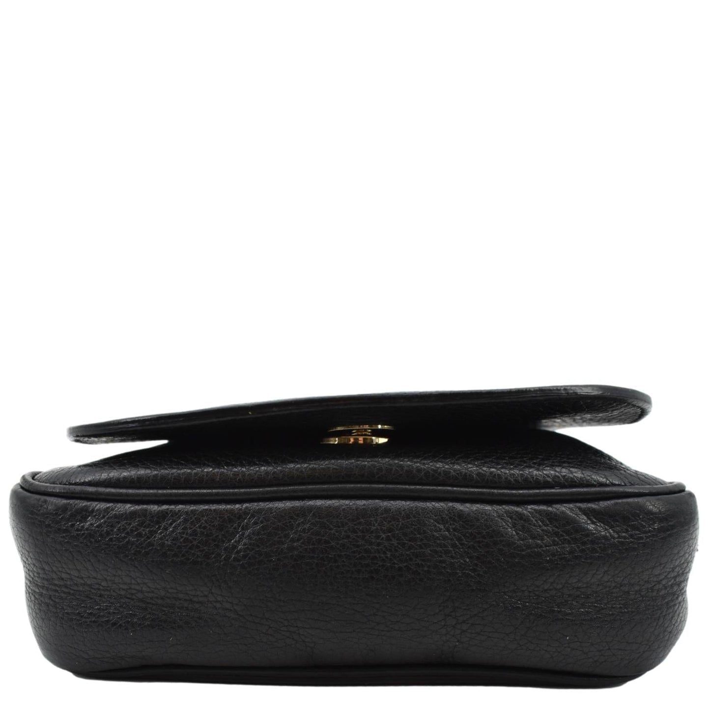 GUCCI GG Soho Pebbled Leather Chain Crossbody Bag Black 323190